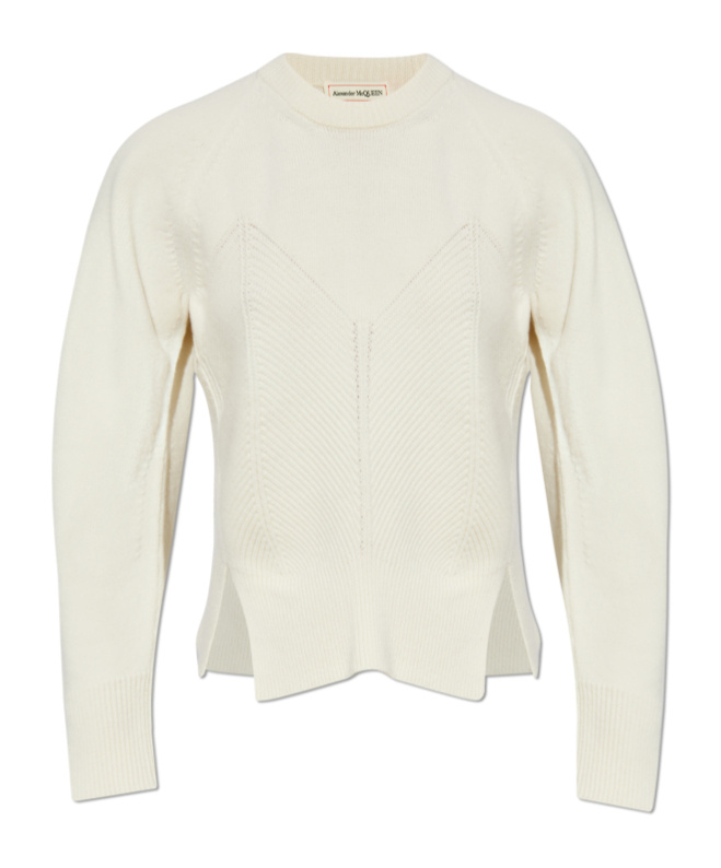 Alexander Mcqueen Chevron Corset Pullover Clothing In White