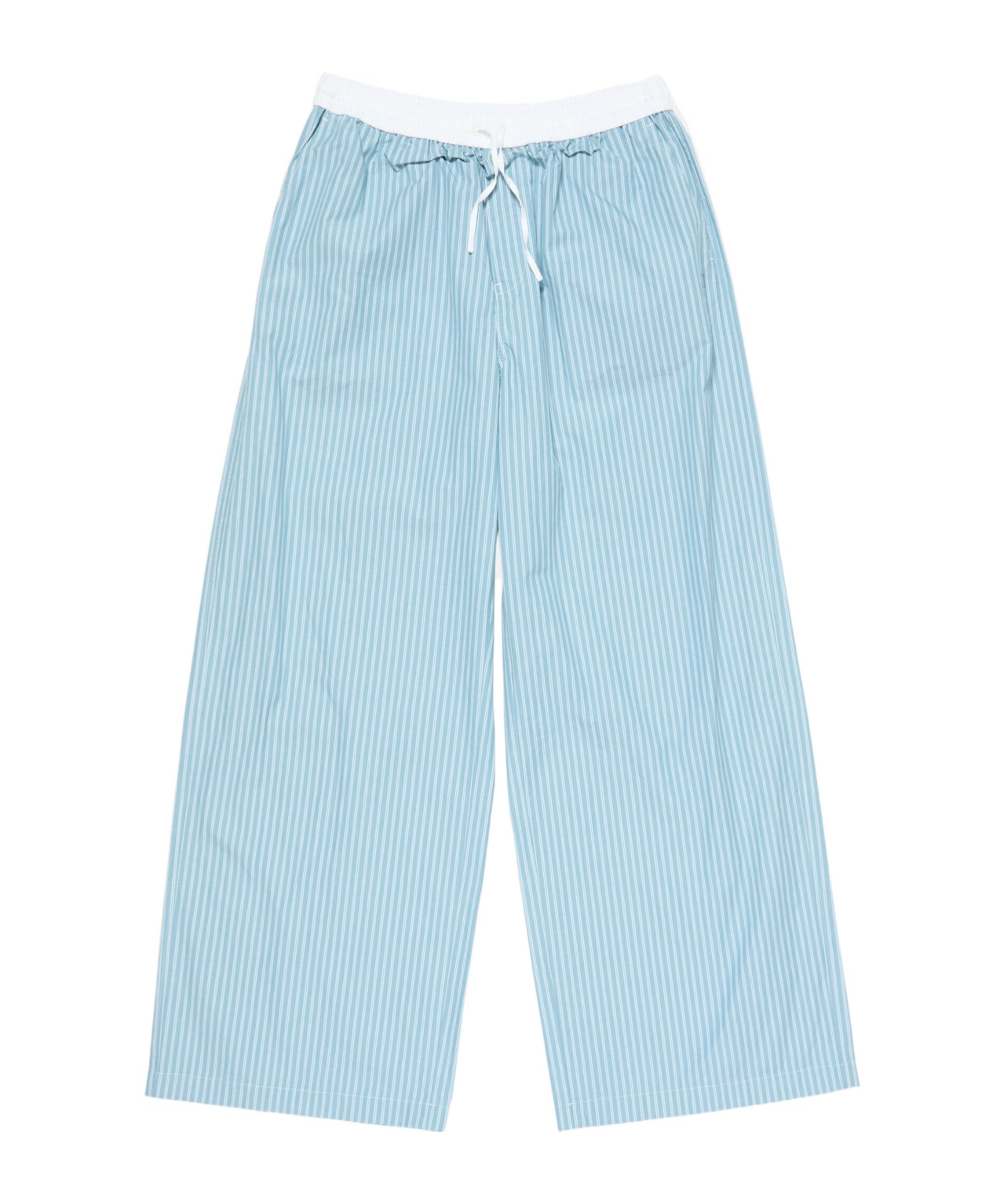 Acne Studios Striped Cotton Trousers In Blue