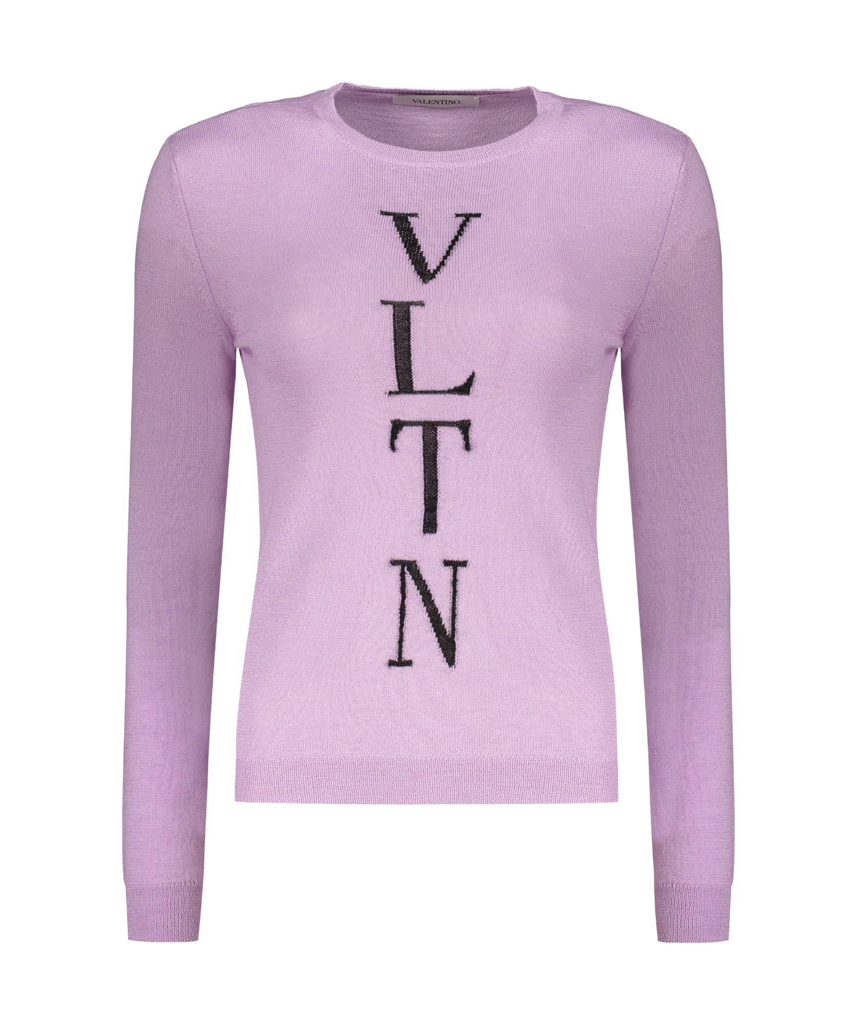 Valentino Long Sleeve Crew-neck Sweater In Purple