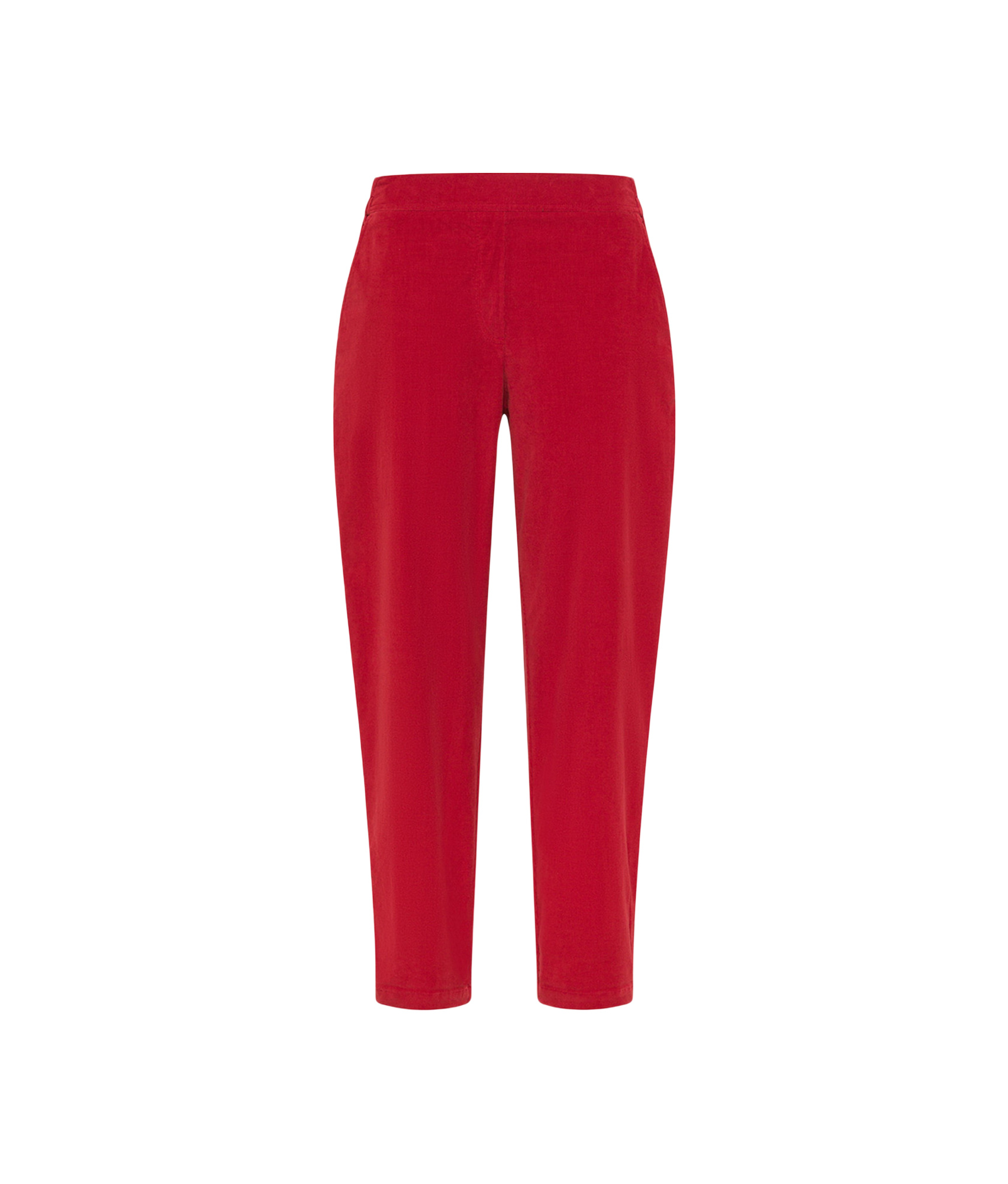 Momoní Yoko Pinstripe Velvet Pants In Red