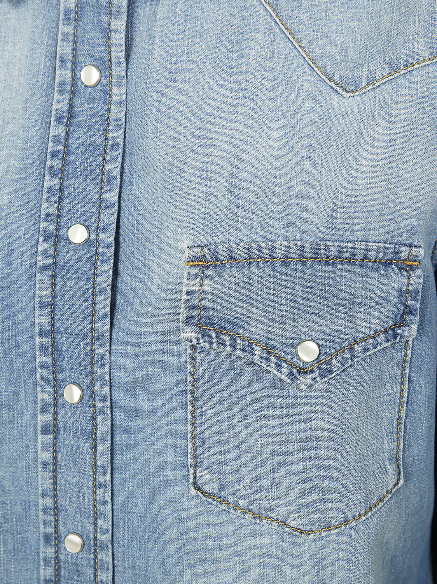 Dondup Light Wash Denim Shirt With Button-down Front In Blue