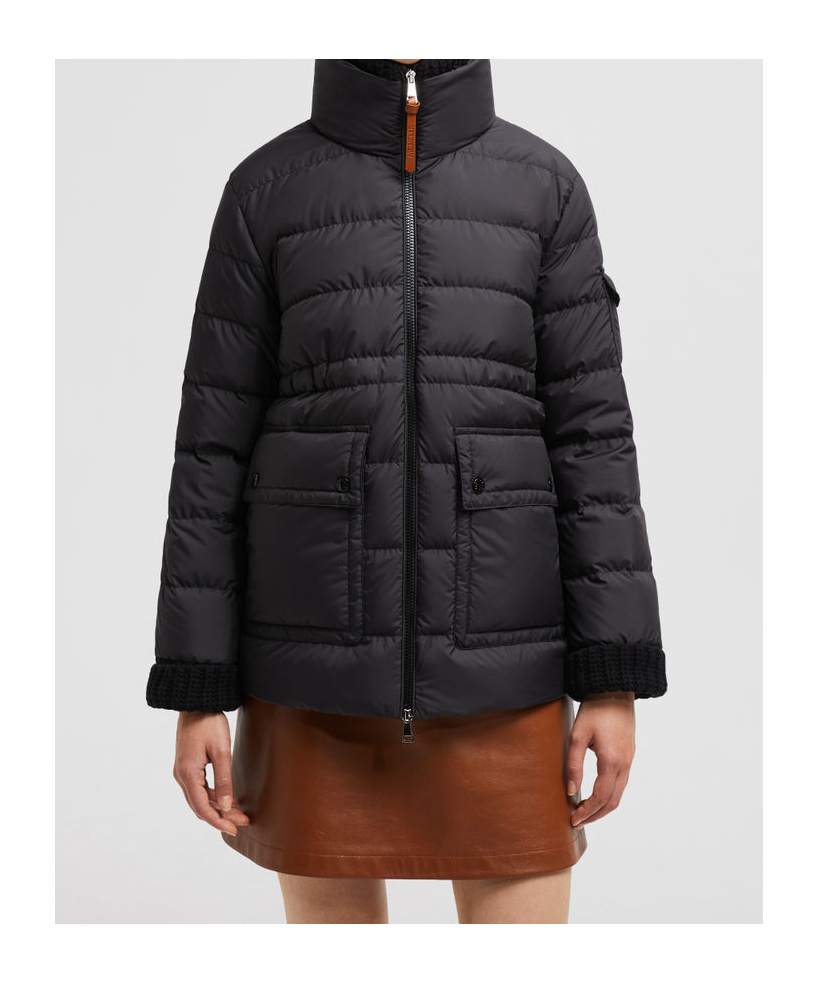 Moncler Baux Short Down Jacket In Black