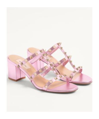 Valentino Rockstud Caged 60 Leather Sandal In Pink