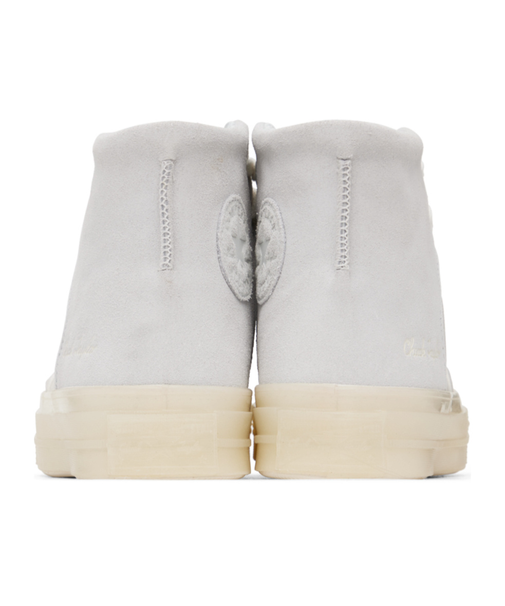 Converse Round Head Strapped High-top Casual Sneakers In White