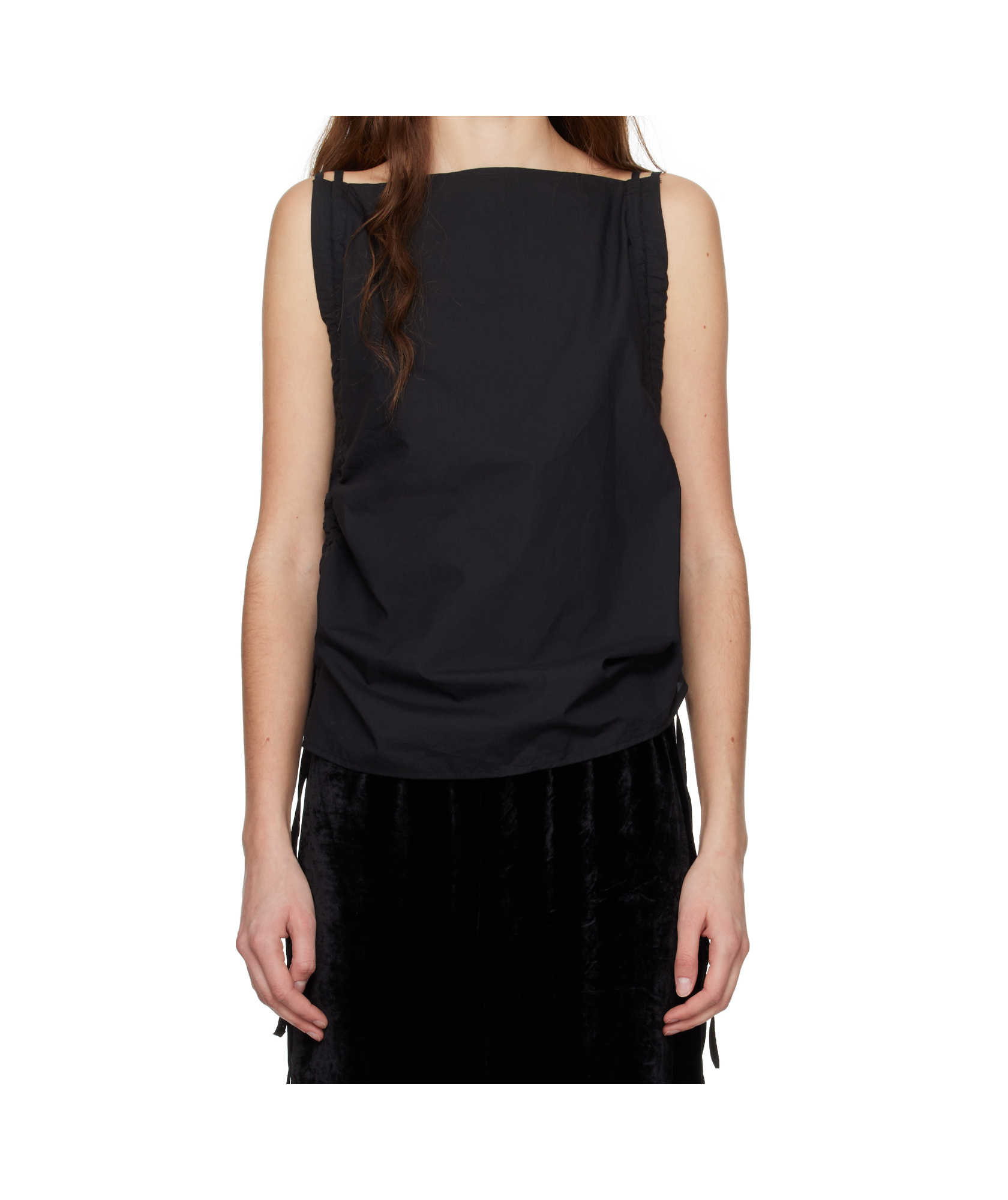 Baserange Black Pictorial Strap Tank Top In Black