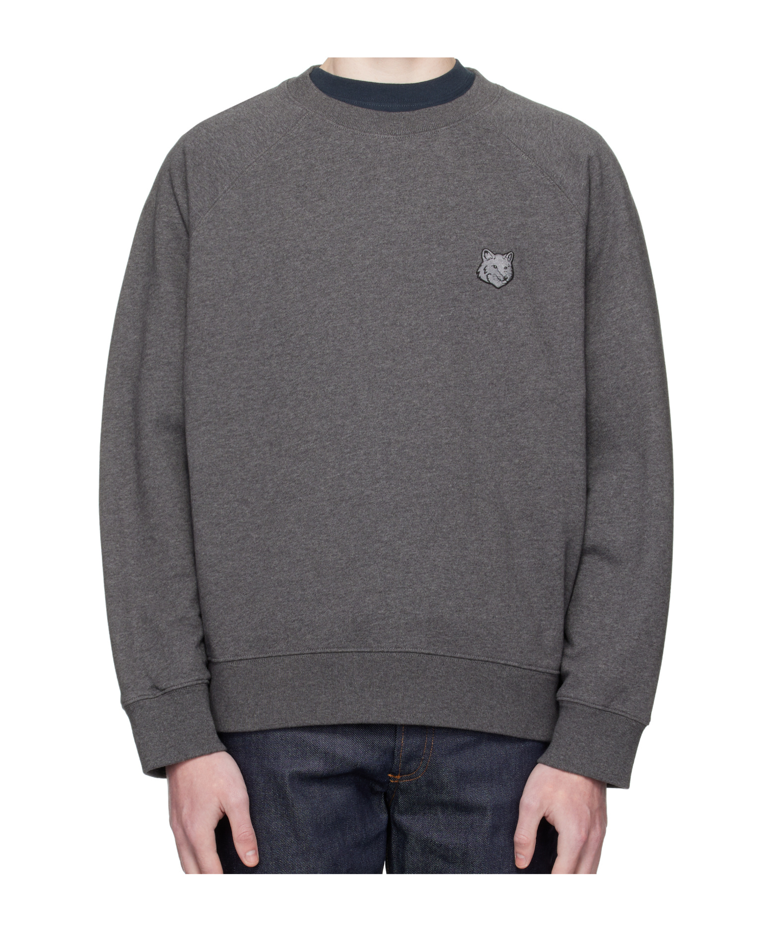 Maison Kitsuné Gray Bold Fox Head Patch Oversize Sweatshirt In Gray