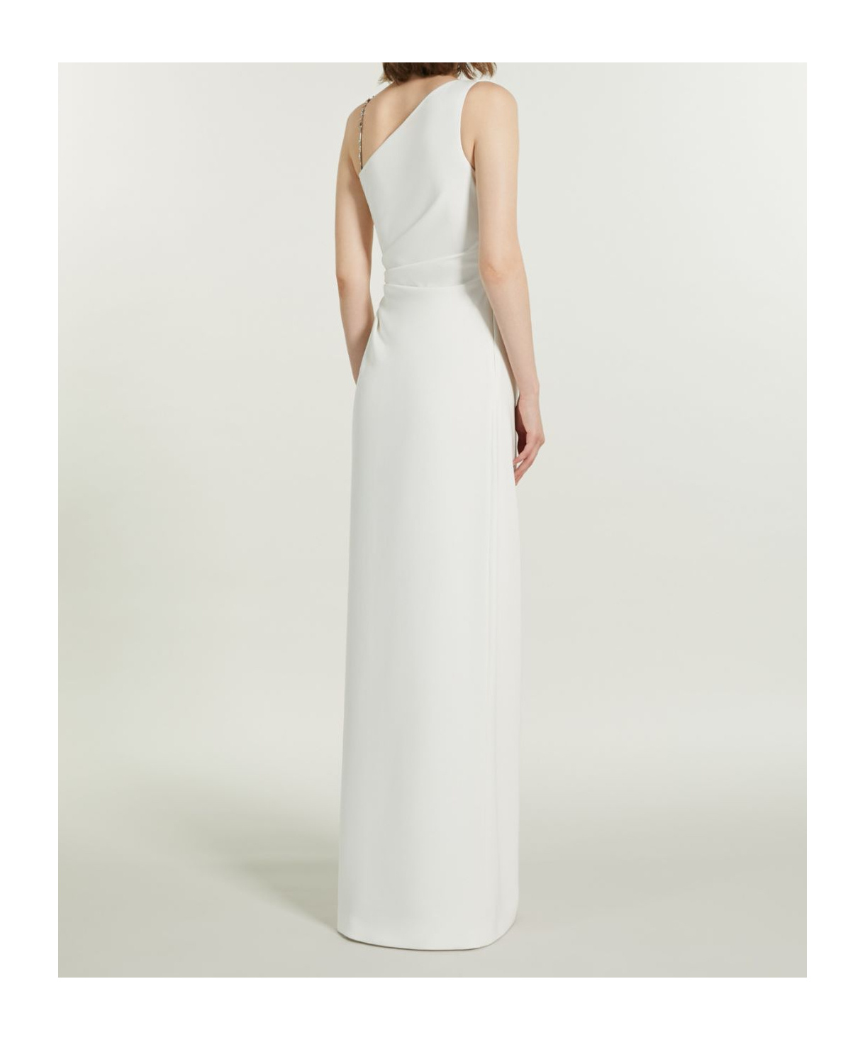 Max Mara Vestido De Un Solo Hombro En Cady In White