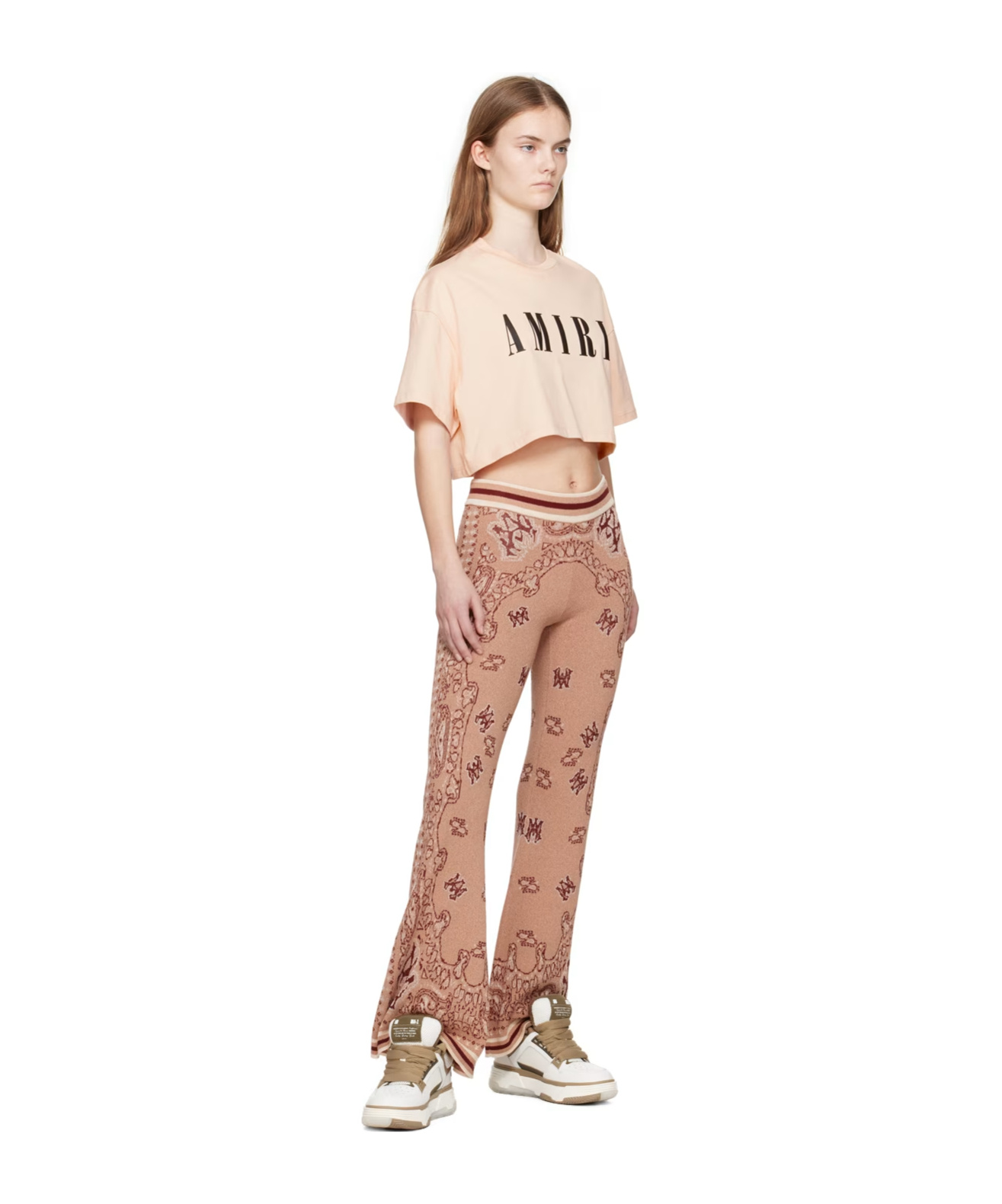 Amiri Elastic Waist-edge Casual Pants In Pink