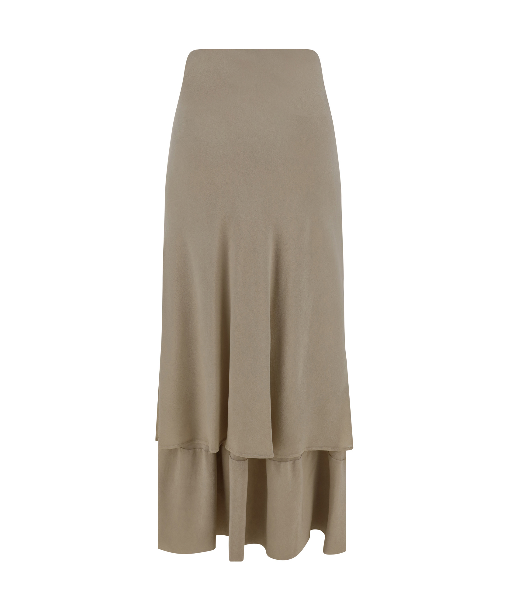 QUIRA CREPE LAYERED MIDI SKIRT