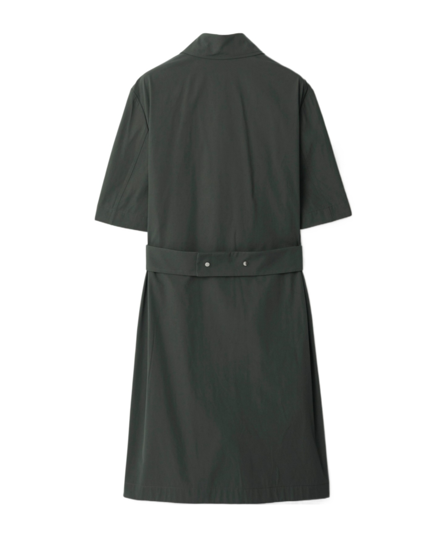 Burberry Straight-point Collar Cotton-blend Dress In Black