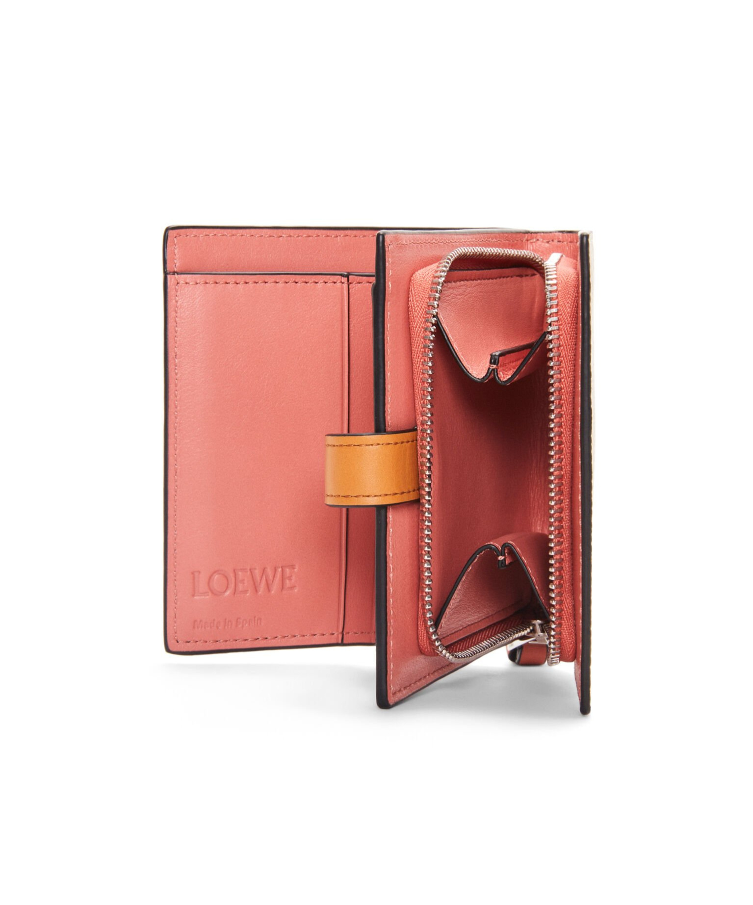Loewe Logo Zipper Wallet In Nude
