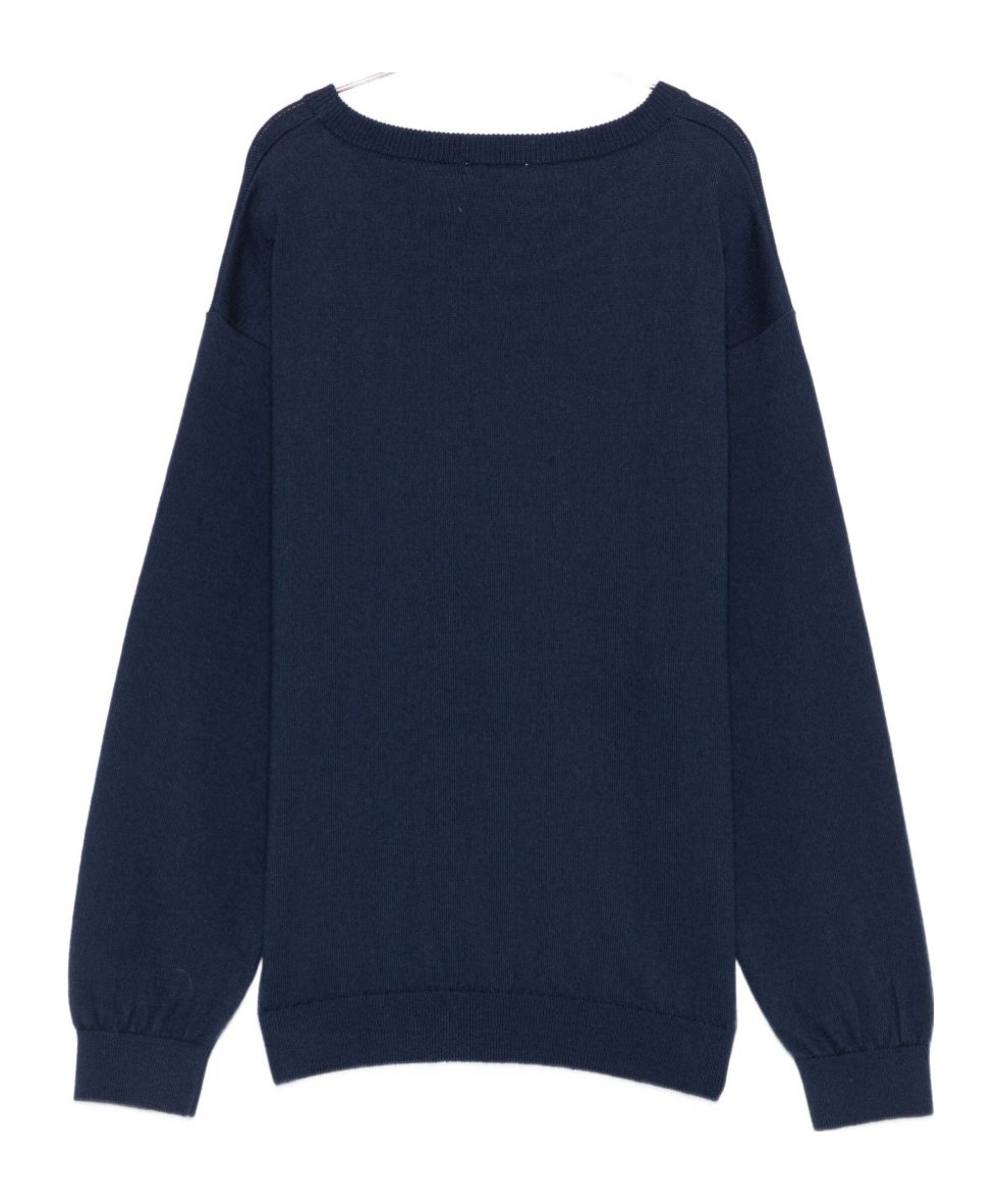 Moschino Teddy-logo Sweater In Blue
