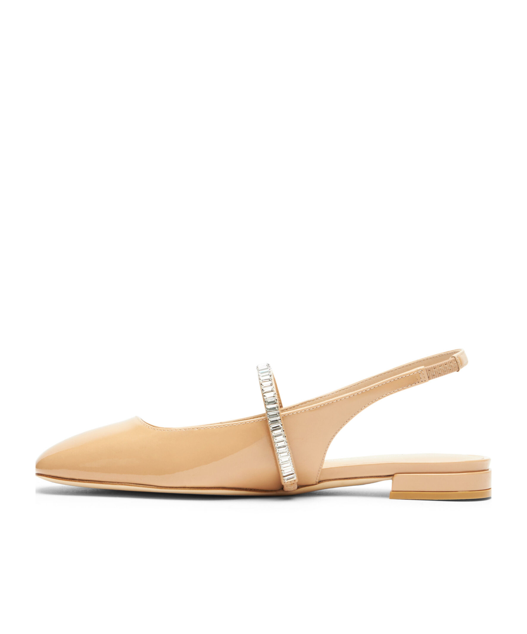 Stuart Weitzman Stefanie Open-heeled Flats In Nude