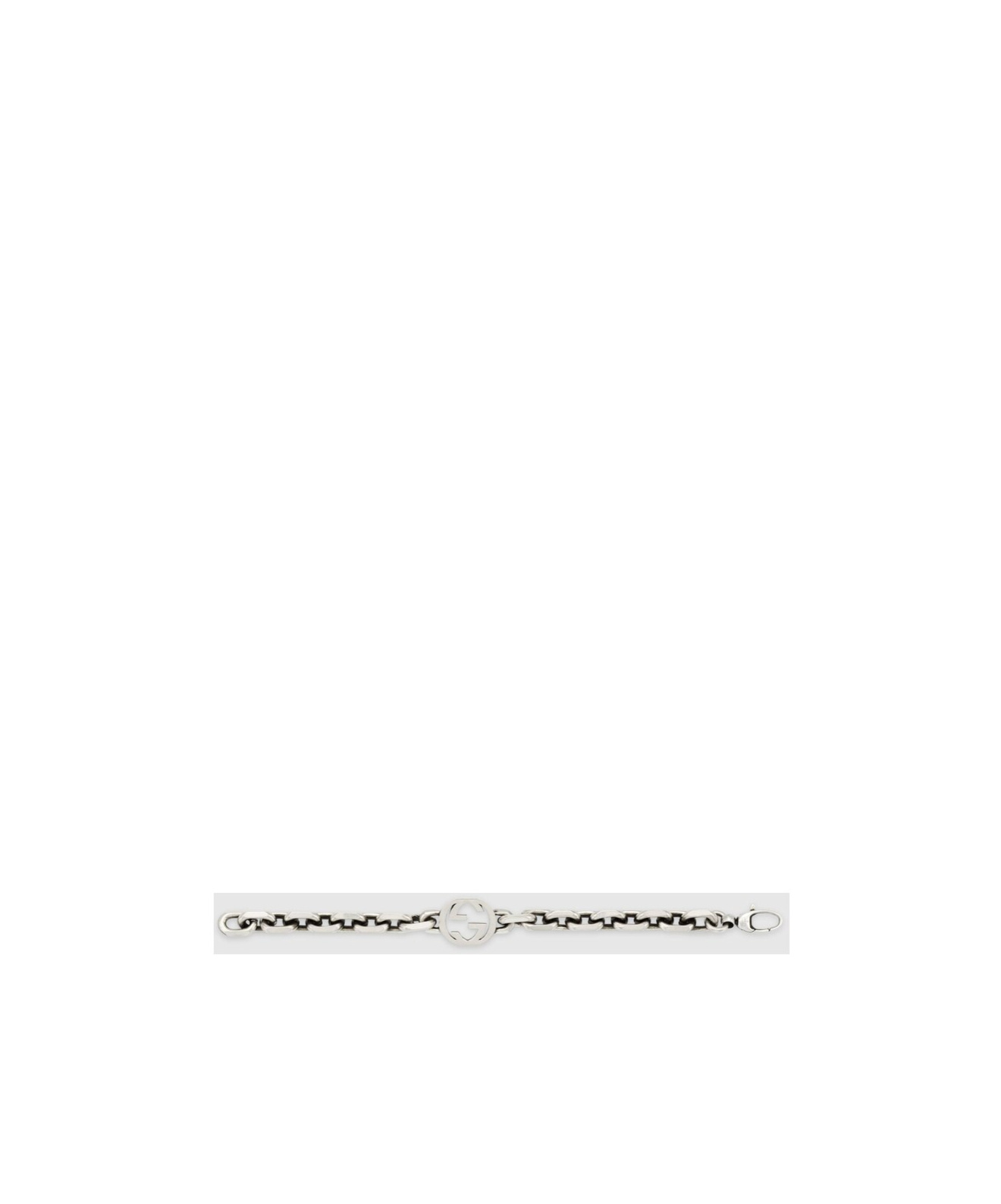 Gucci Sterling Silver Interlocking G Bracelet In Metallic