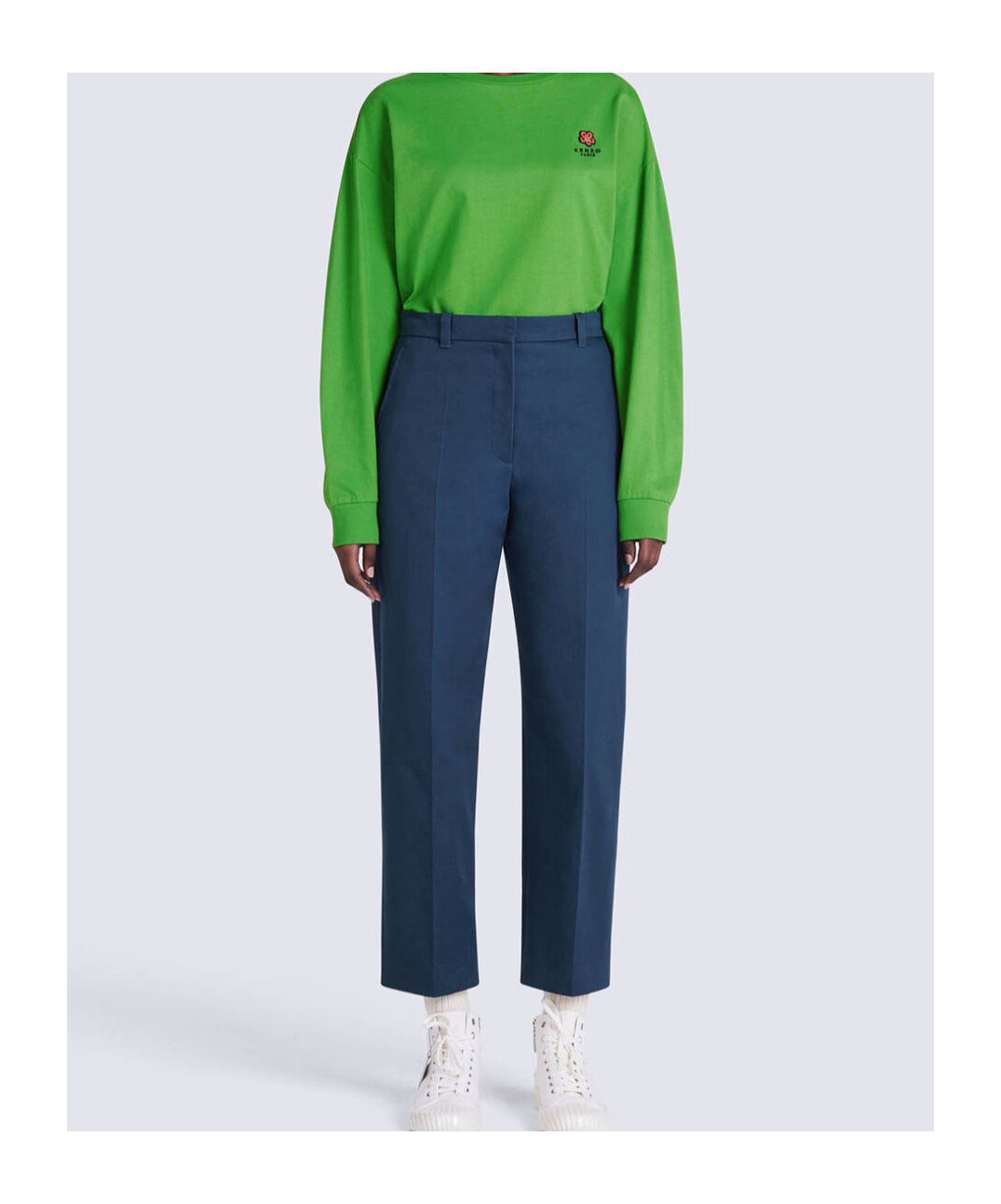 Shop Kenzo Cropped Tailored Trousers