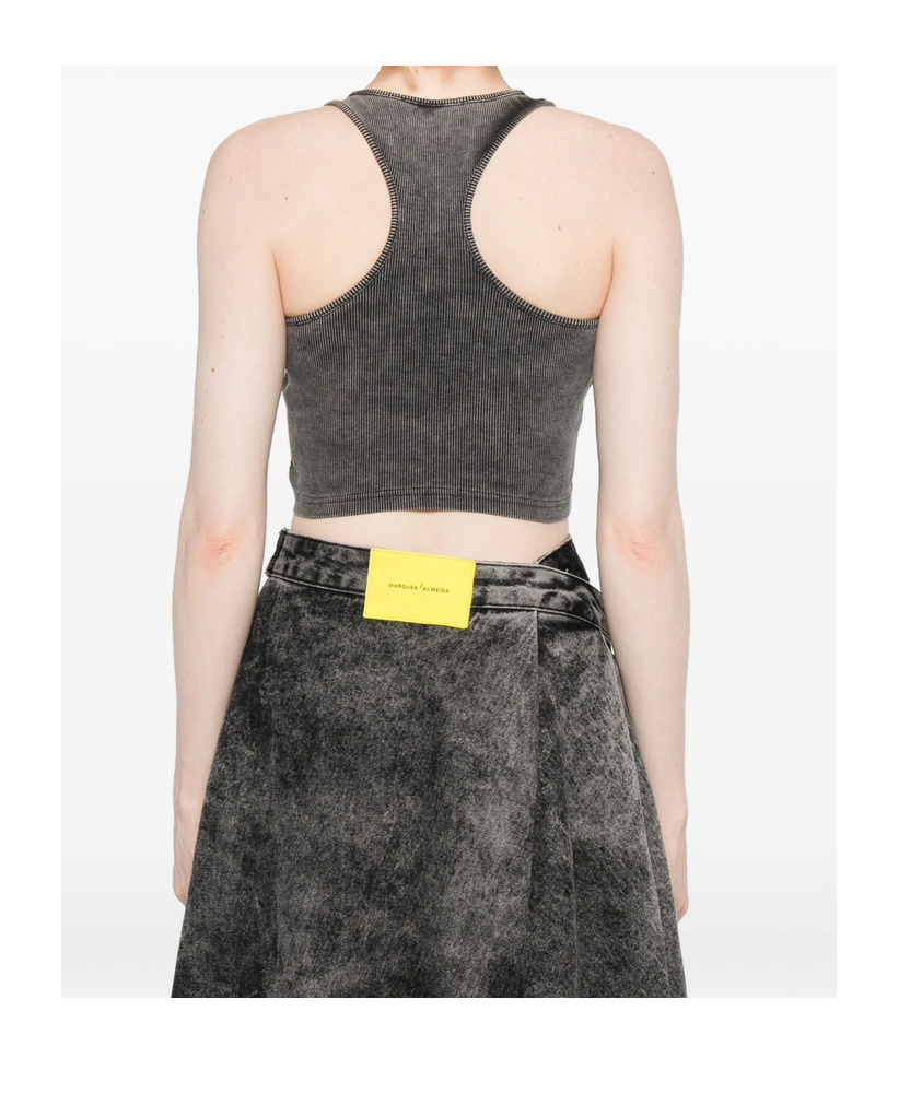 Off-white Logo-embroidered Crop Top In Black