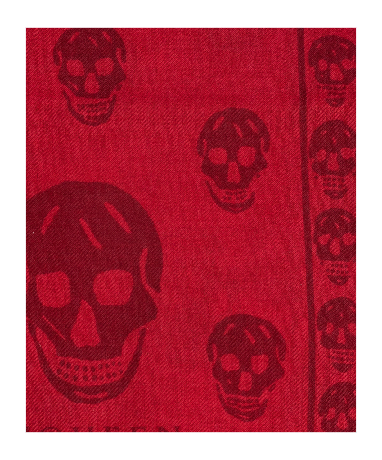 Alexander Mcqueen Skull Pattern Scarf In Red
