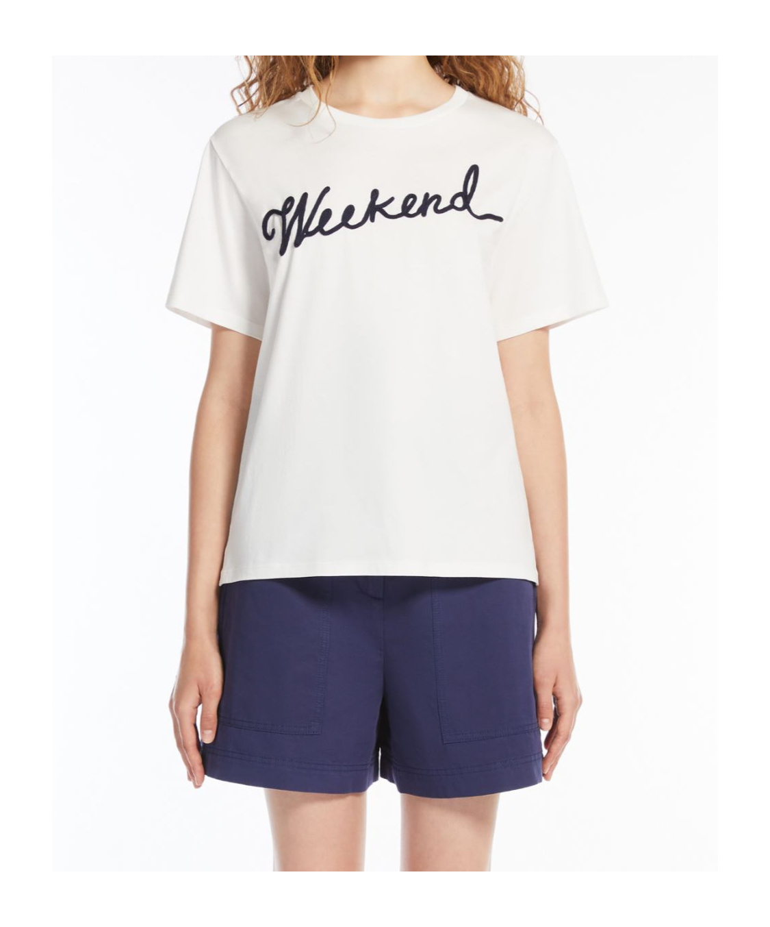 Weekend Max Mara Olga Embroidered Cotton Jersey T-shirt In White