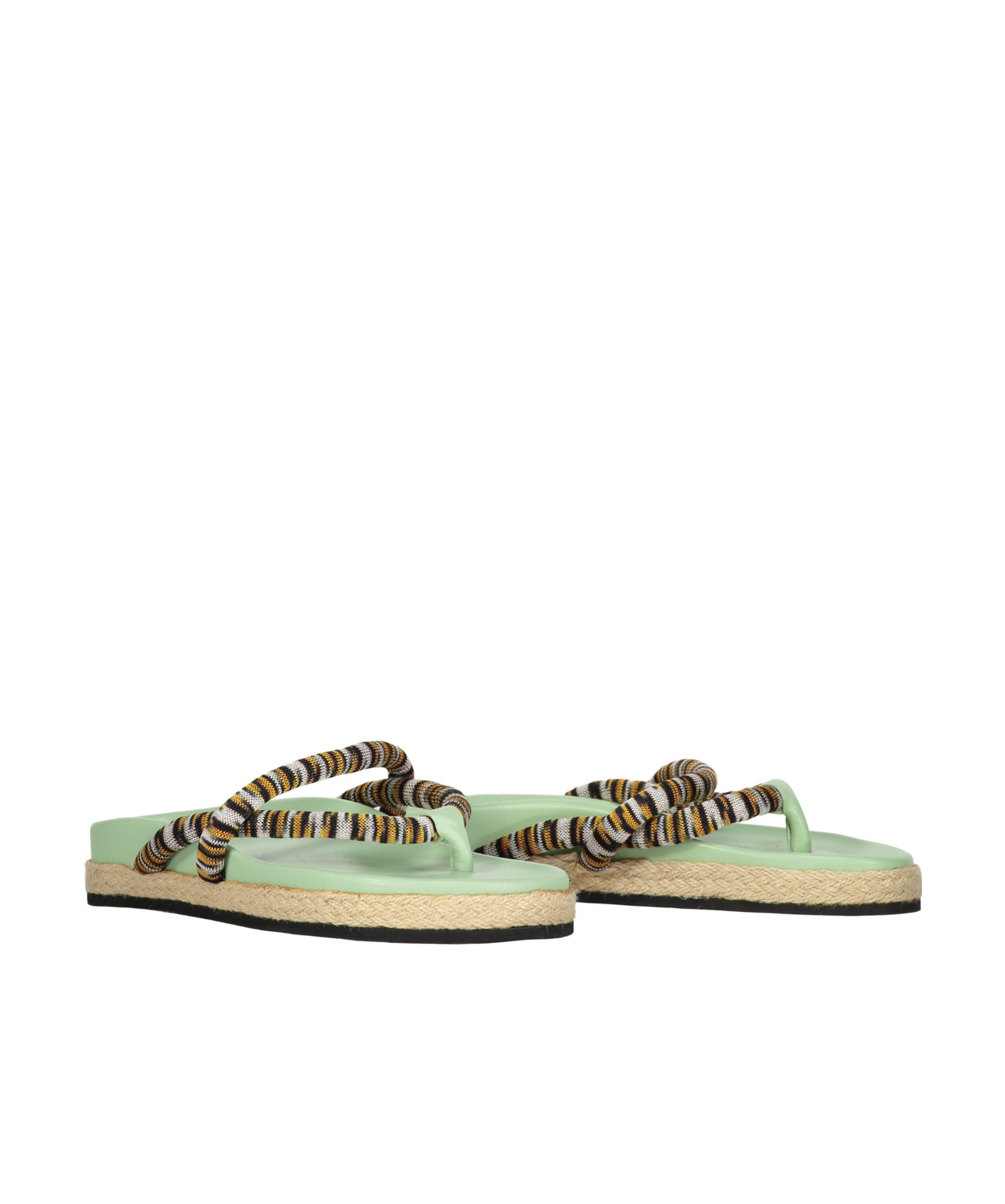 Missoni Stripe-strap Flip-flop Sandals In Green