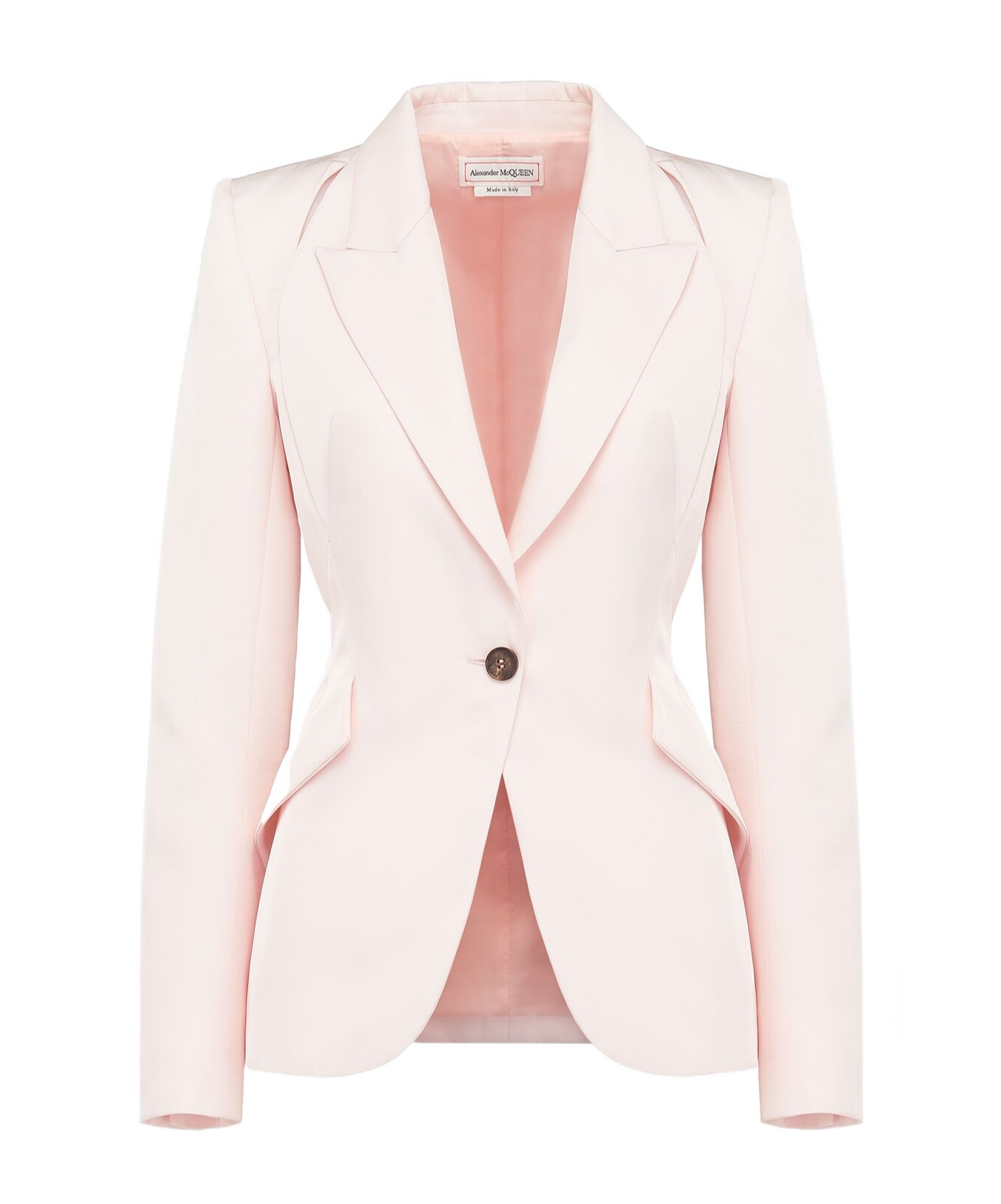 Alexander Mcqueen Slashed Single-breasted Jacket In White