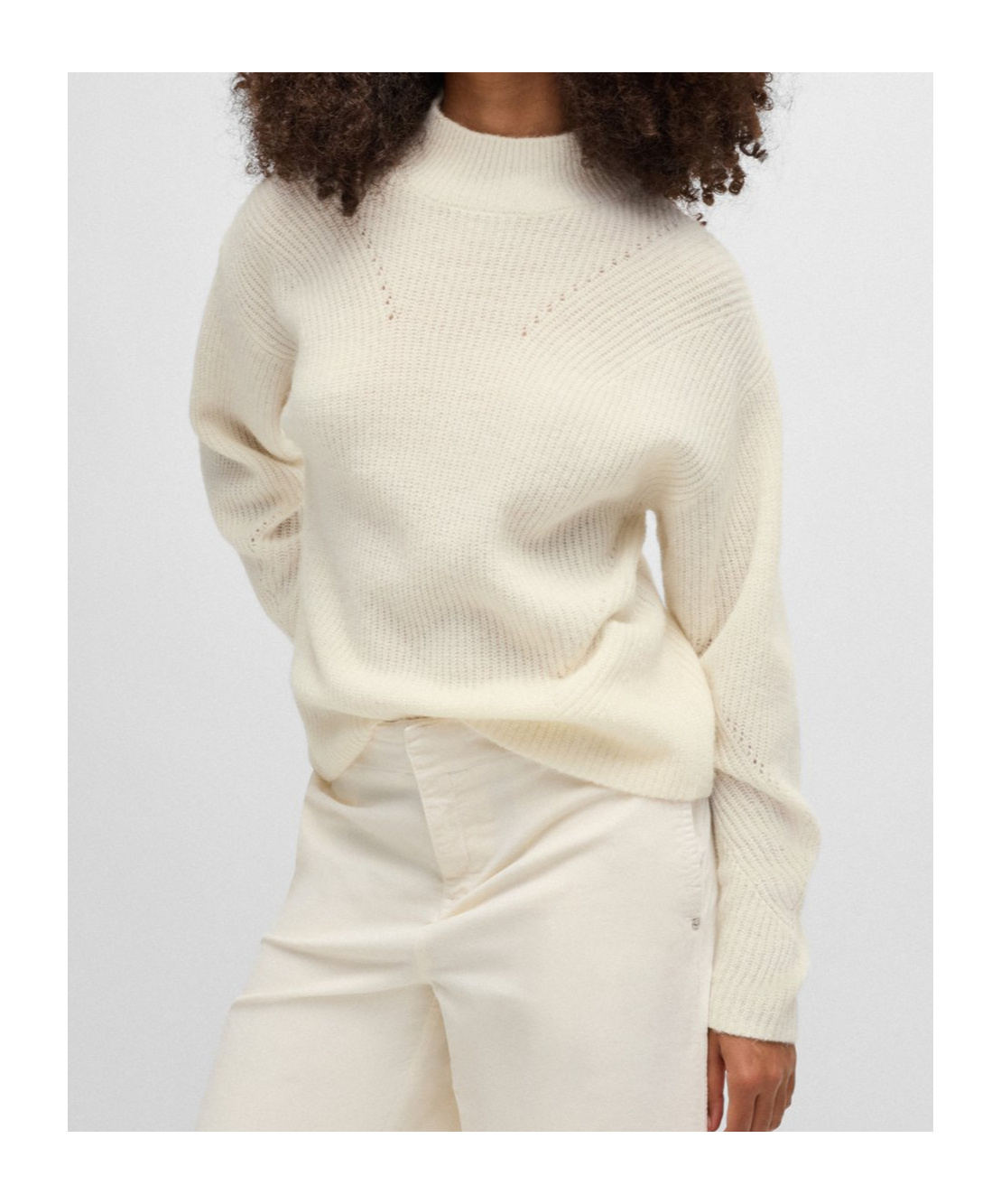 Hugo Boss Long Sleeve Sweater In White
