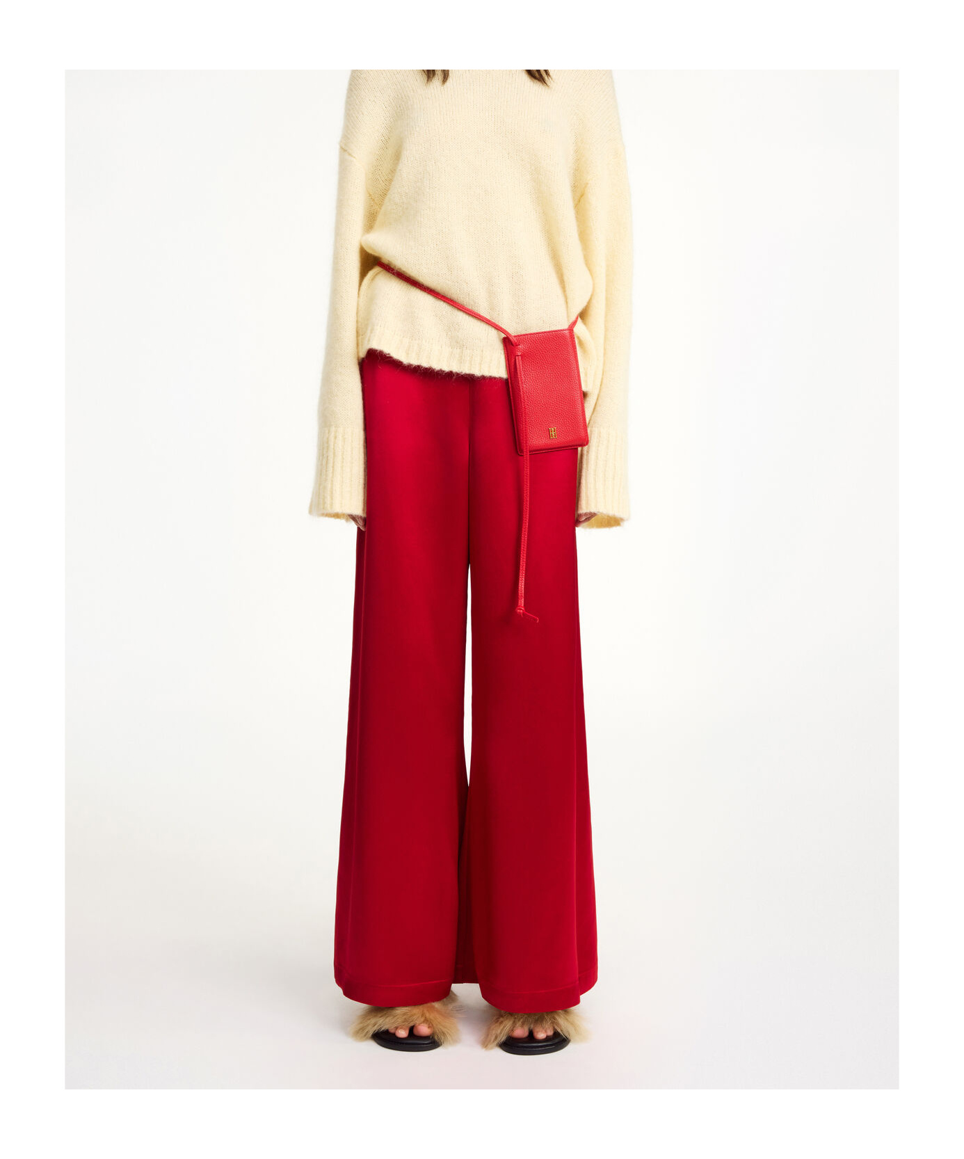 By Malene Birger Lucee Satin Wide-leg Pants In Red