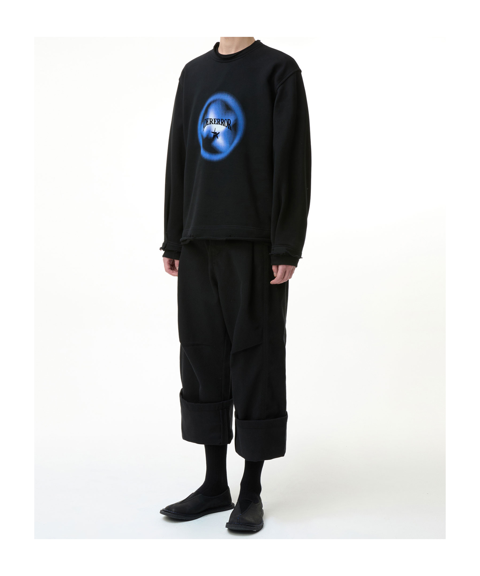 Ader Error Logo-print Cotton Sweatshirt In Black