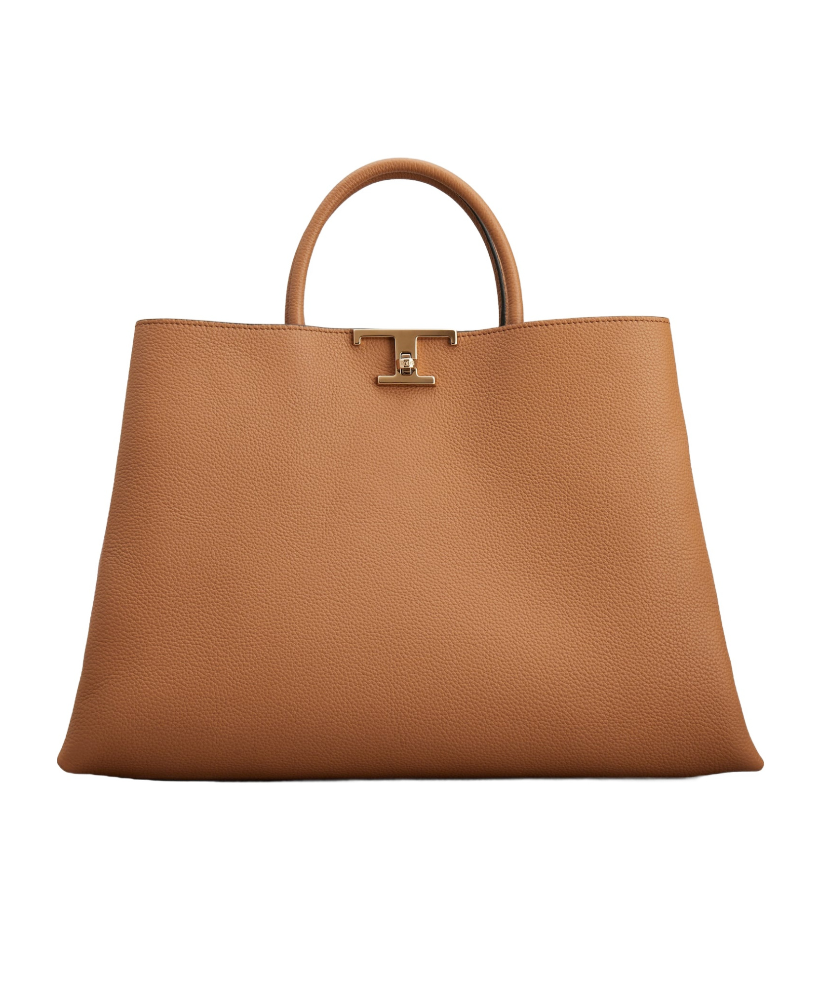 Tod's T Timeless Logo Plaque Medium Tote Bag In Brown