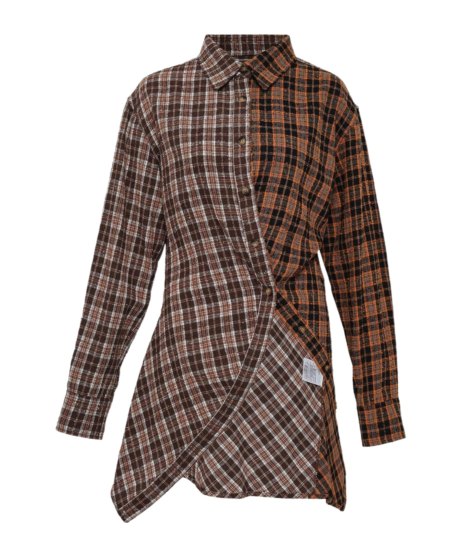 Andersson Bell Twist Check Shirt In Brown