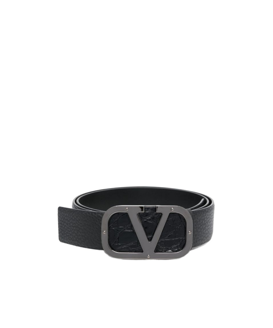 Valentino Vlogo Signature Buckle Belt In Black