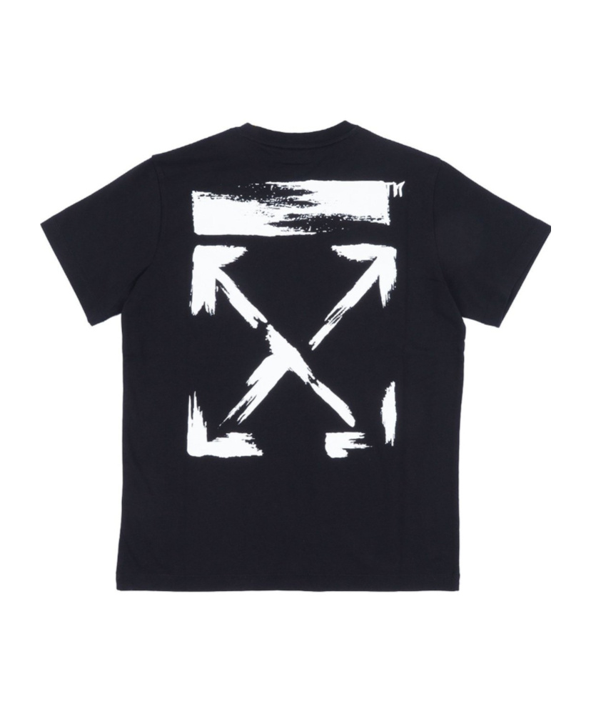 Off-white Kids Graphic-print Crewneck T-shirt In Black