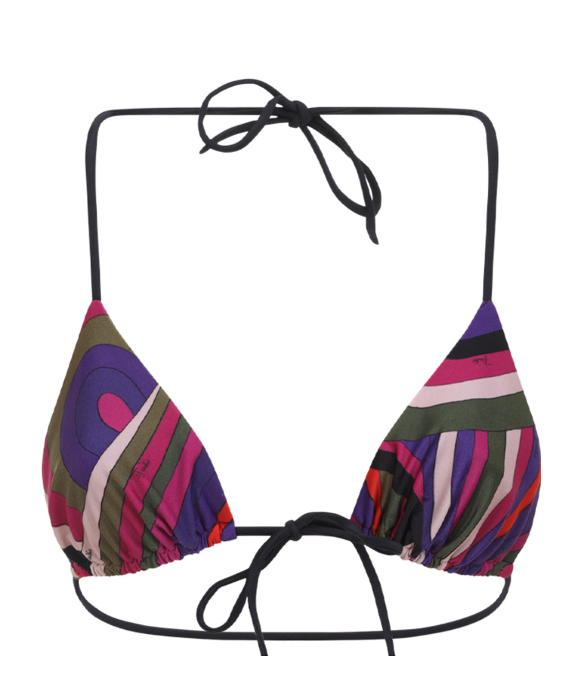 Pucci Triangle Top Adjustable Straps Bikini Set In Multi