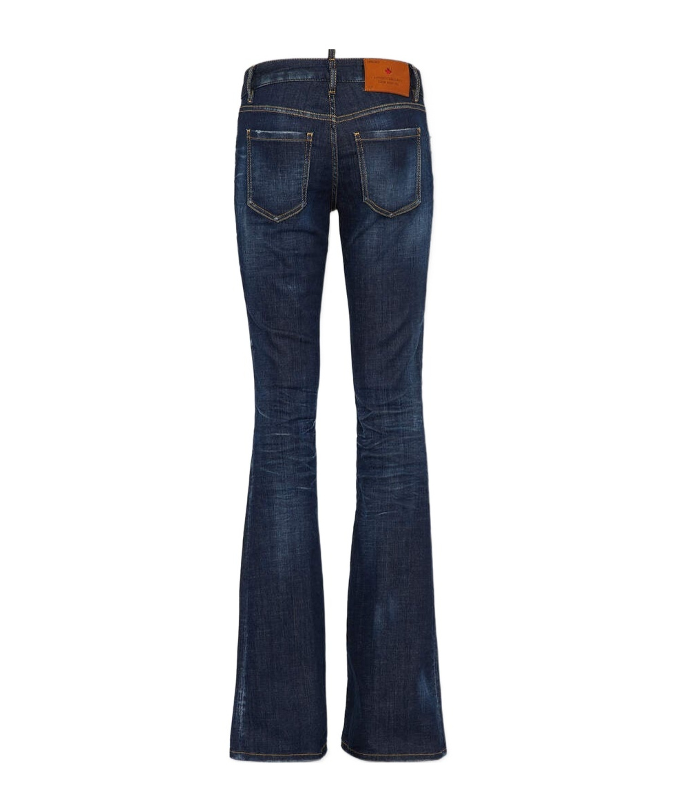 Dsquared2 Medium Rise Denim Flared Jeans In Black