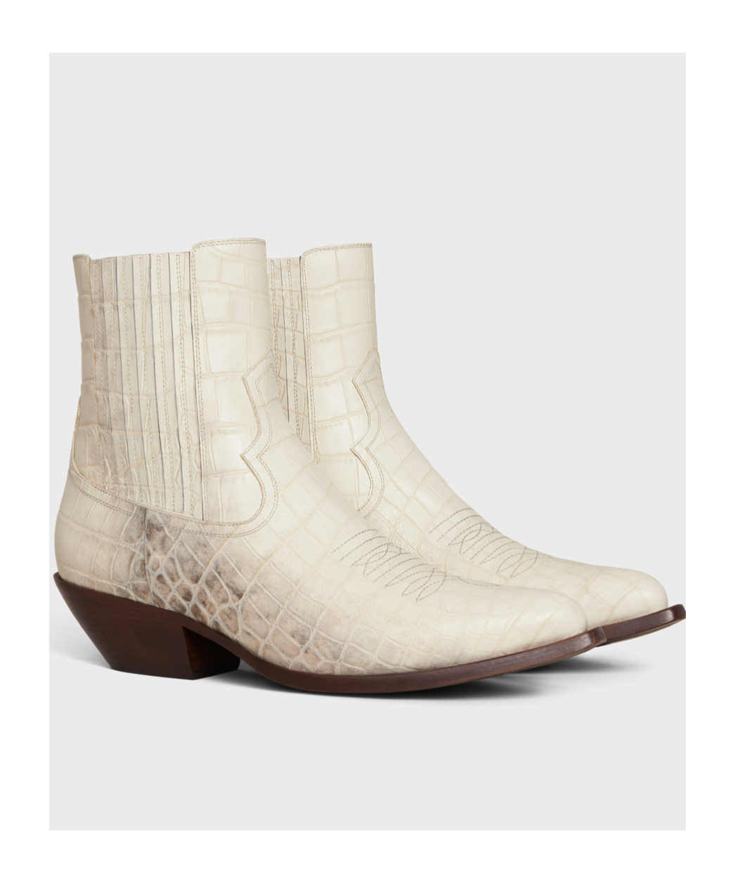 Celine Pointed Chelsea Boots In White
