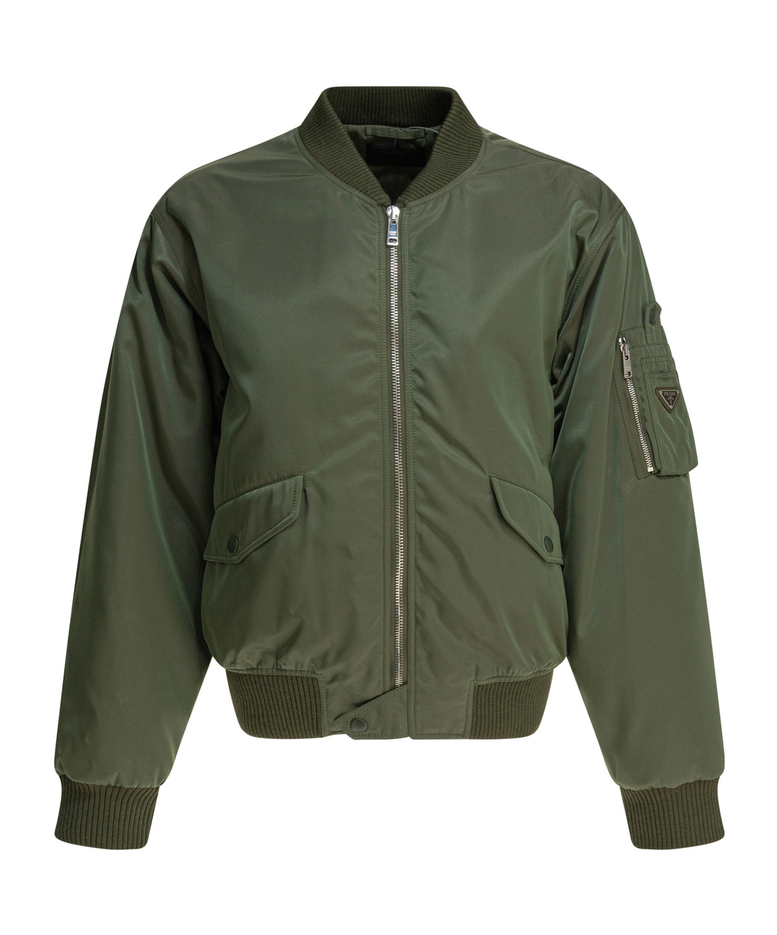 Prada Long Sleeve Casual Jacket In Green