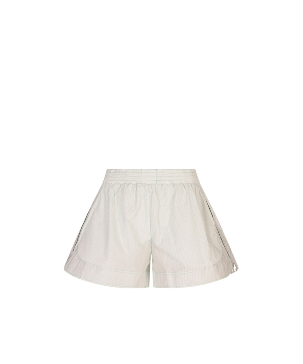 Rabanne Striped Contrast Stitching Shorts In White