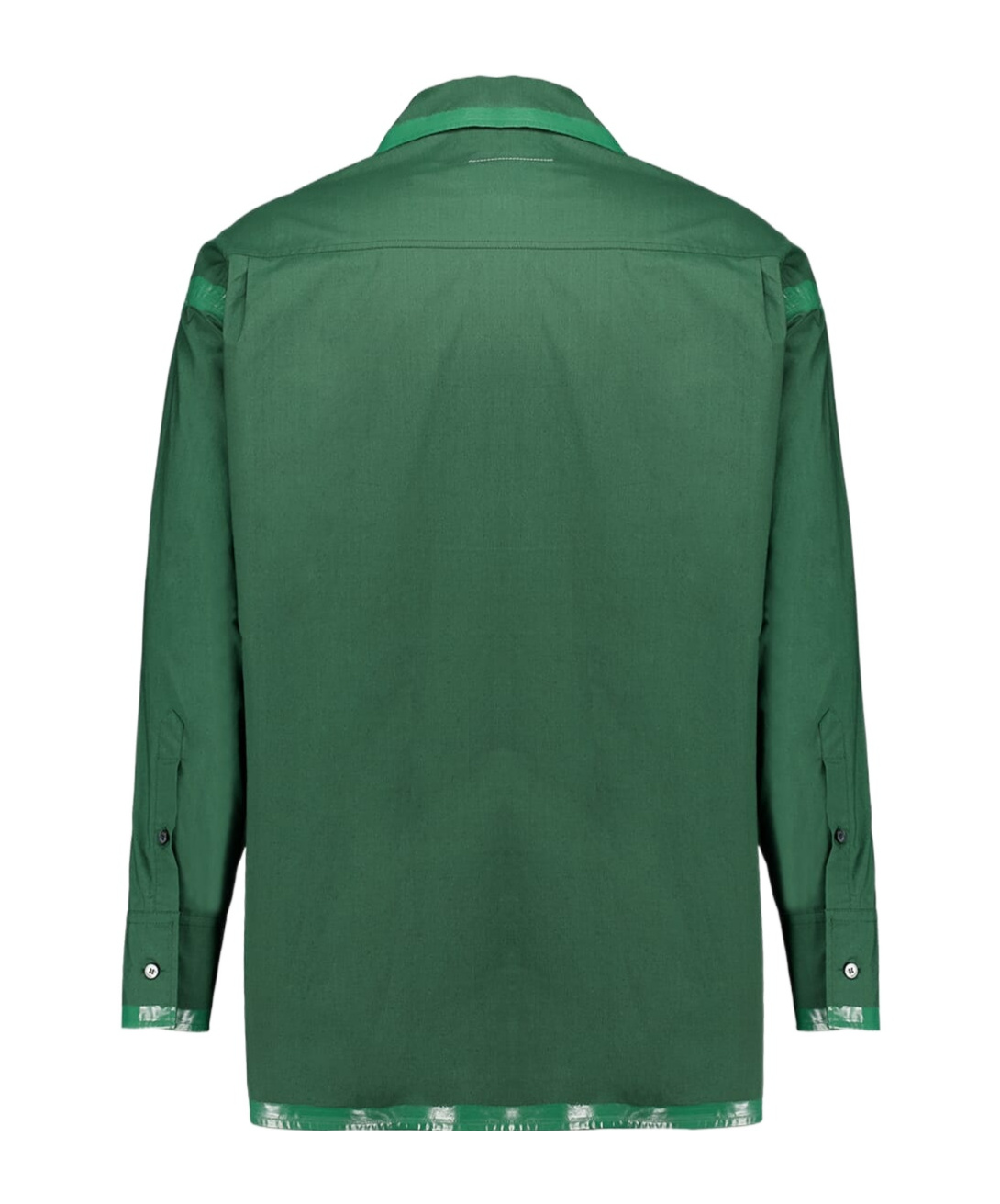 Mm6 Maison Margiela Drop Shoulder Coated-trim Shirt In Green
