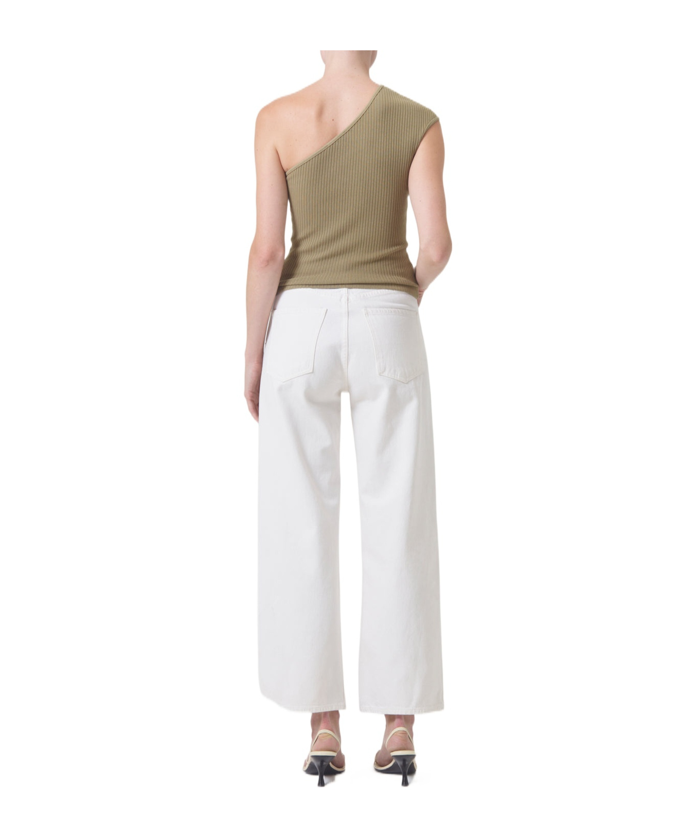 Agolde 90s Crop Mid Rise Loose Straight Jean In Element In White