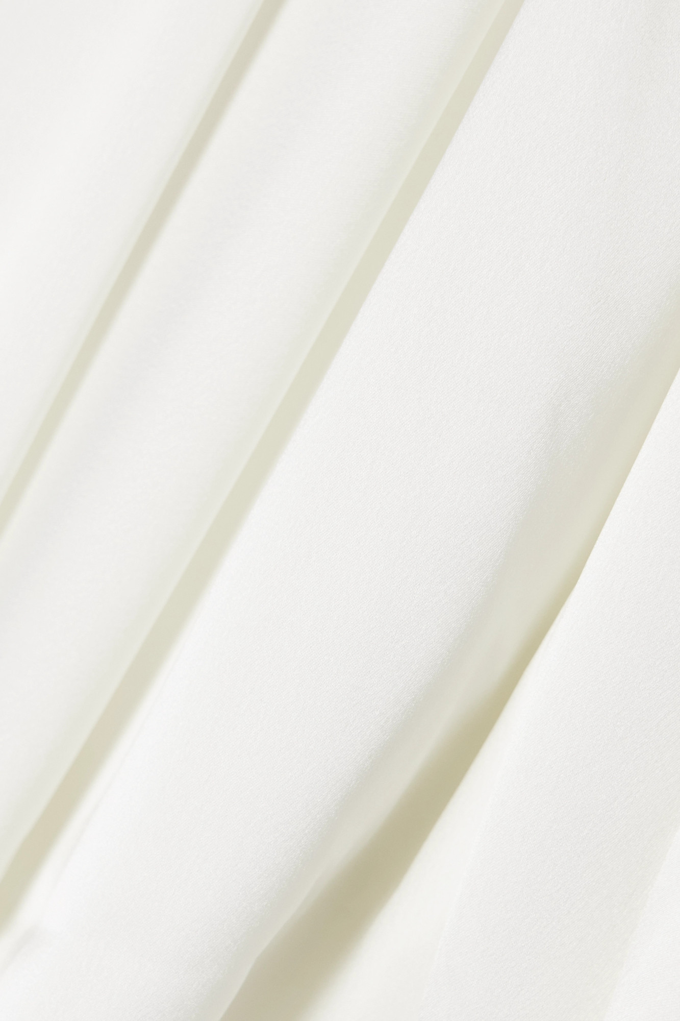 Frame Strap Pleated Blouse In White