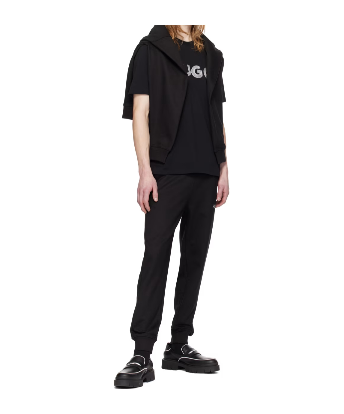 Hugo Boss Drochers Cotton Track Pants In Black