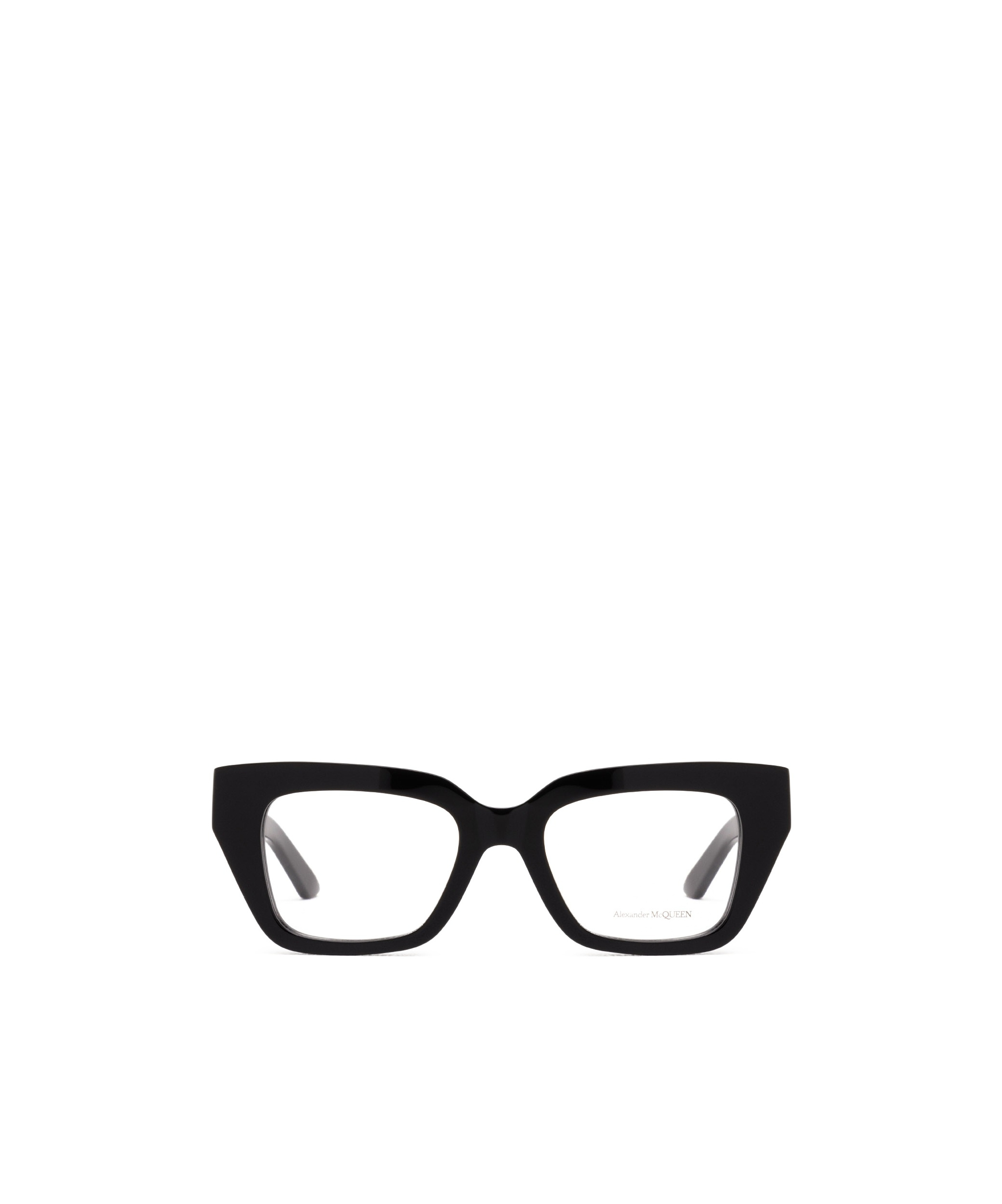 Alexander Mcqueen Logo-engraved Square-frame Glasses In Black