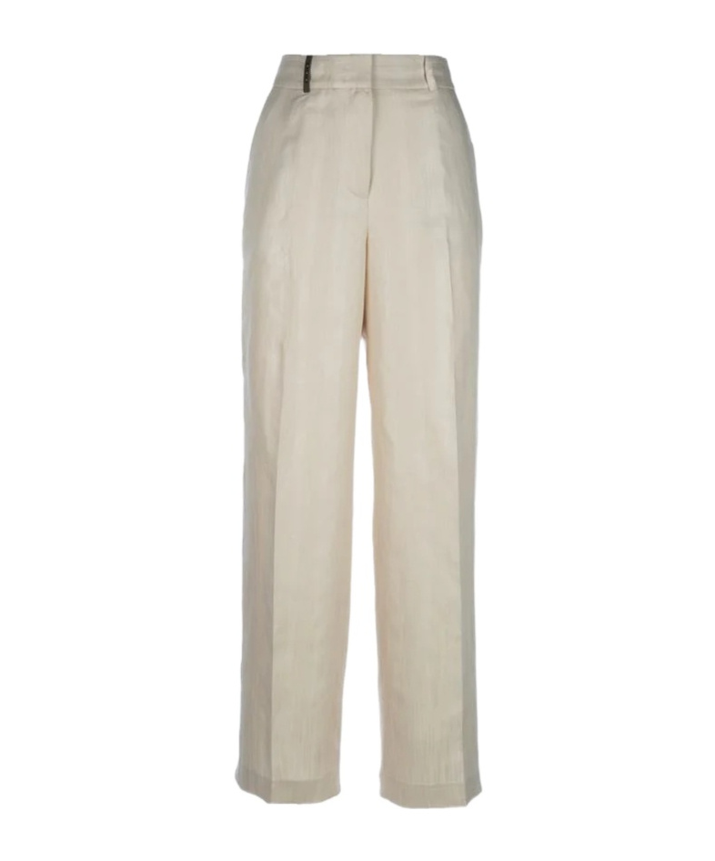 Peserico Trousers With Pleated Design And Pockets In Neutral