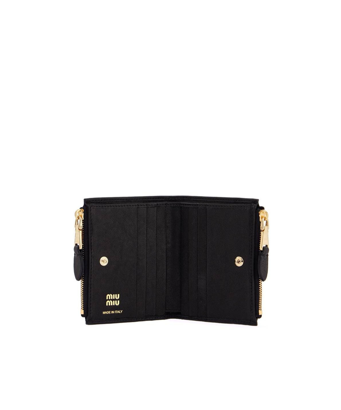 Miu Miu Double-fold Wallet In Black