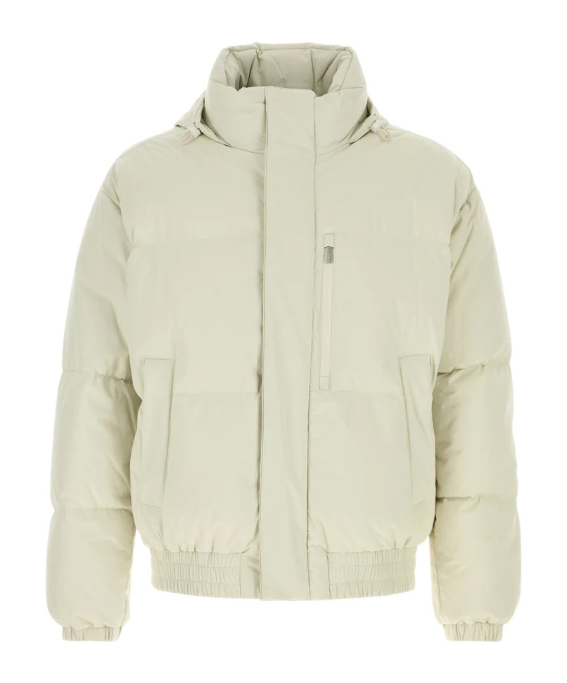 Herno Ivory Nylon Down Jacket In Green