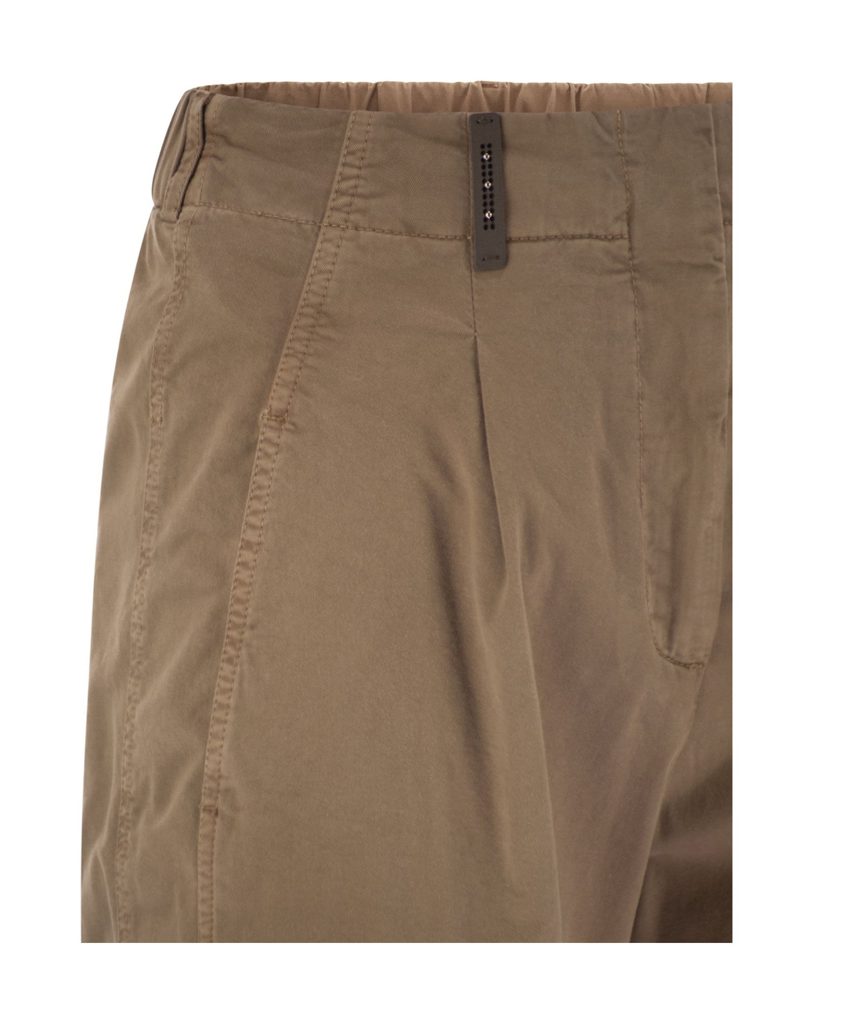 Peserico Women Garment Dyed Stretch Cotton Gabardine Trousers In Brown