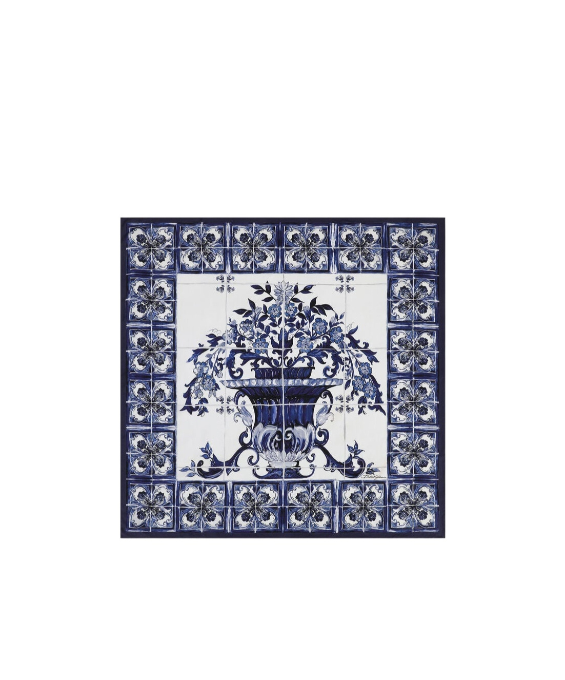 Dolce & Gabbana Majolica Foulard Twill Scarf In Multicolor