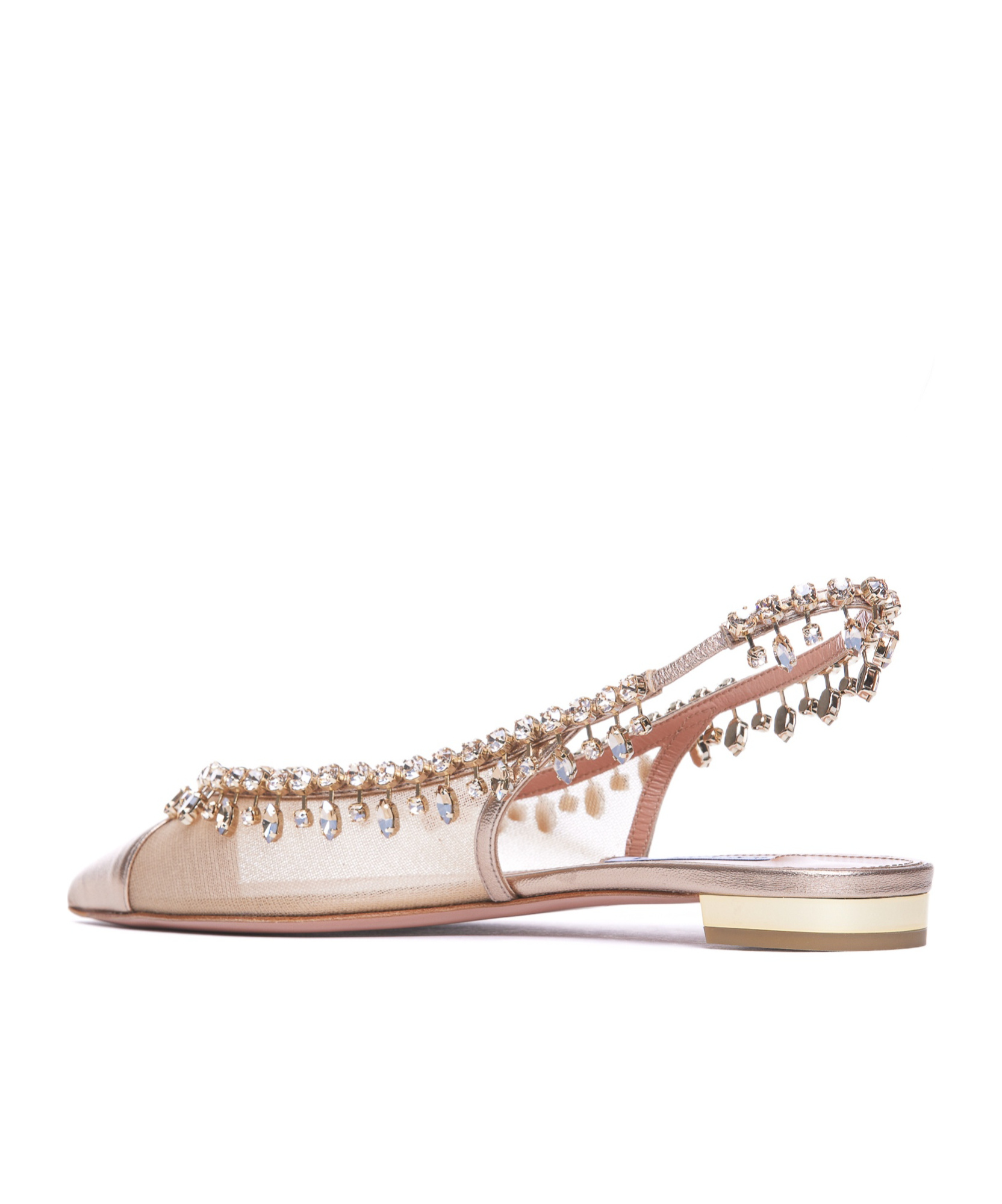 Aquazzura Half-heeled Flat Sandals In Nude