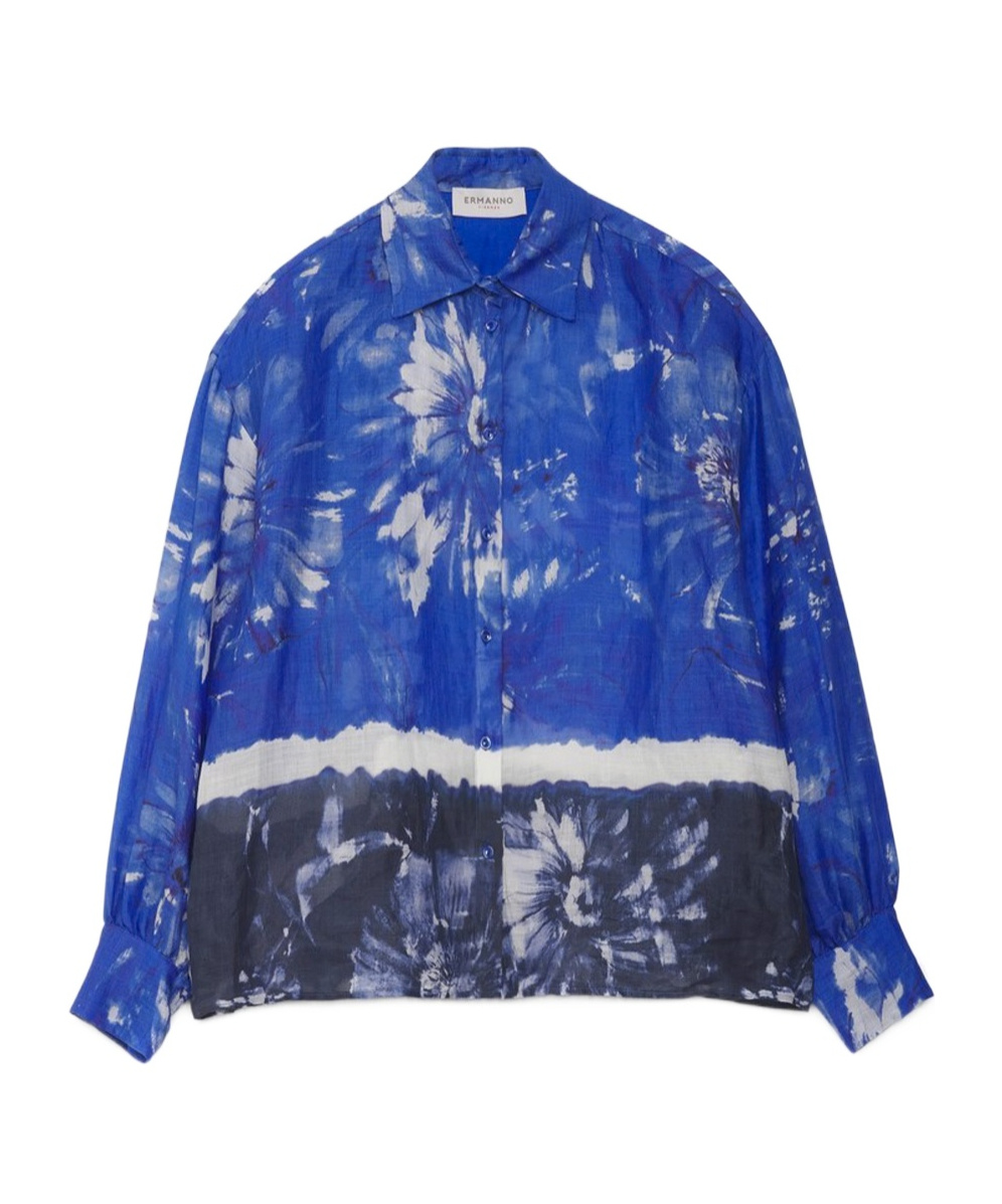 Ermanno Ermanno Printed Shirt In Blue