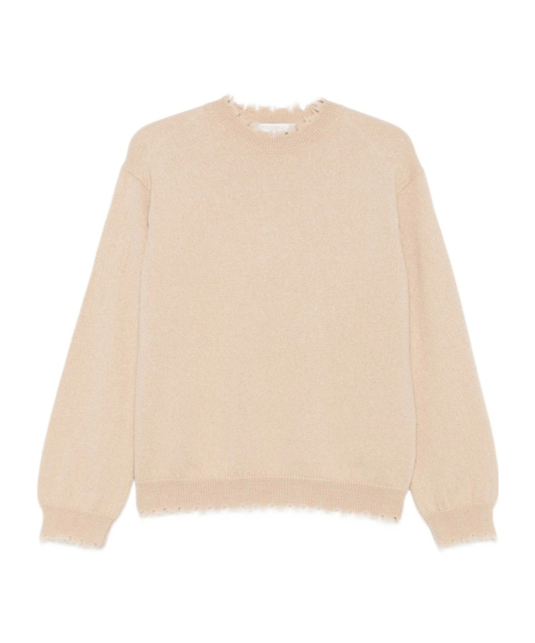 Antonelli Distressed Knit Sweater In Neutral