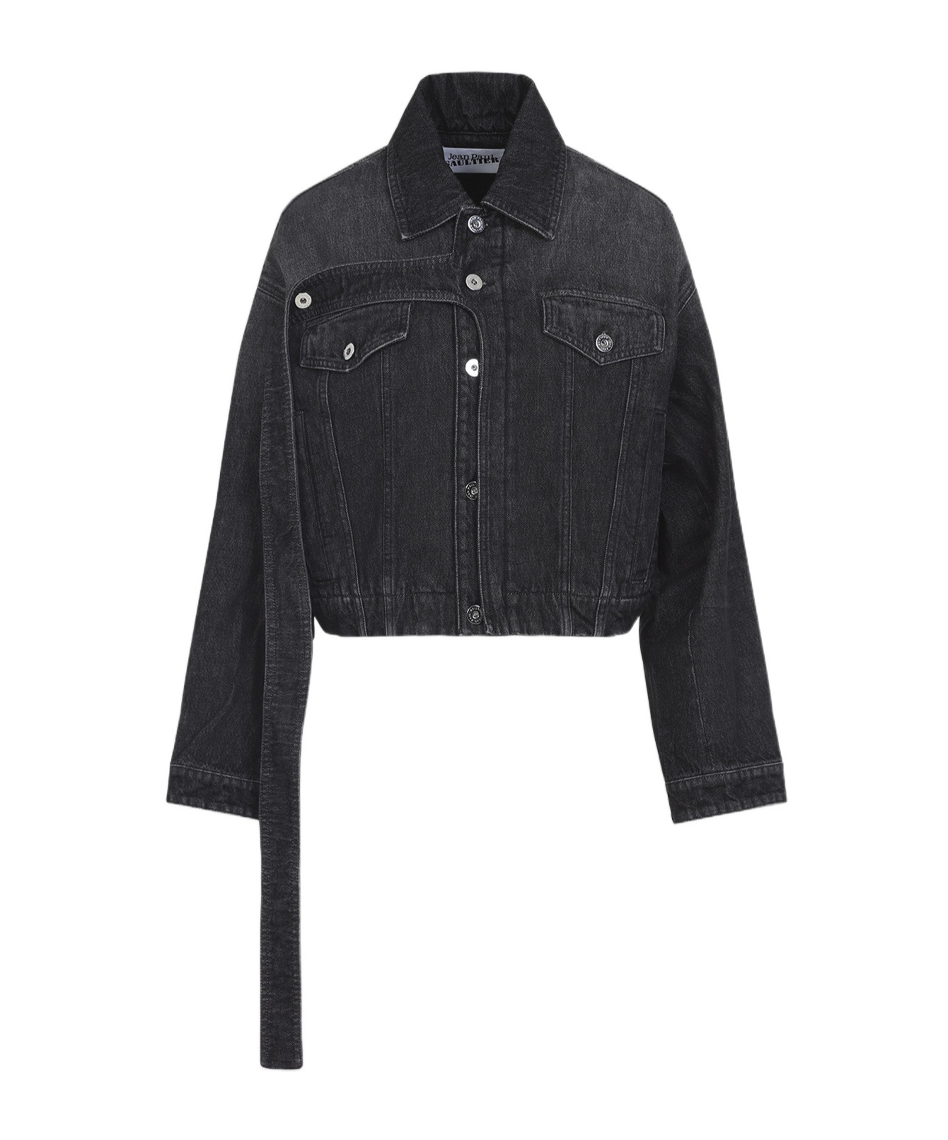 Jean Paul Gaultier Lapel Denim Jacket In Black